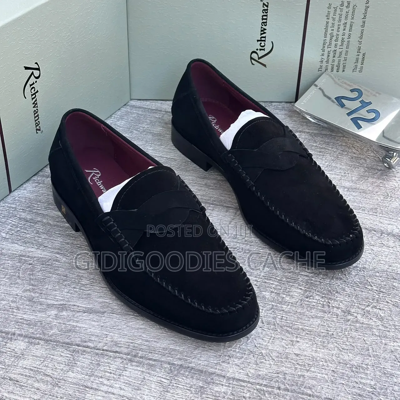 Richwanaz Men’s Suede Penny Loafers in 3 Colors Size 40-46