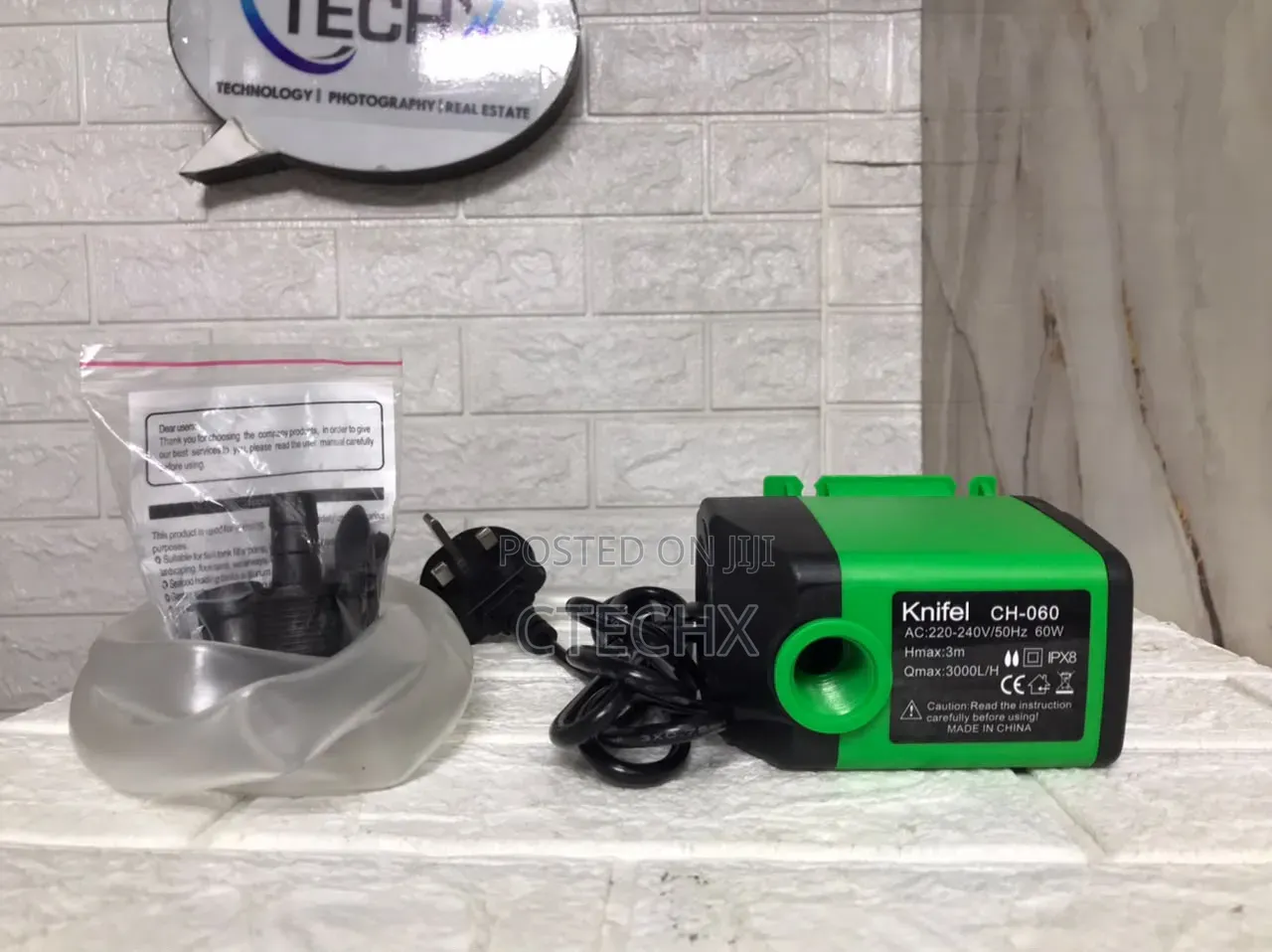 Knifel Submersible Pump 3000l/H 60W 3m High Lift