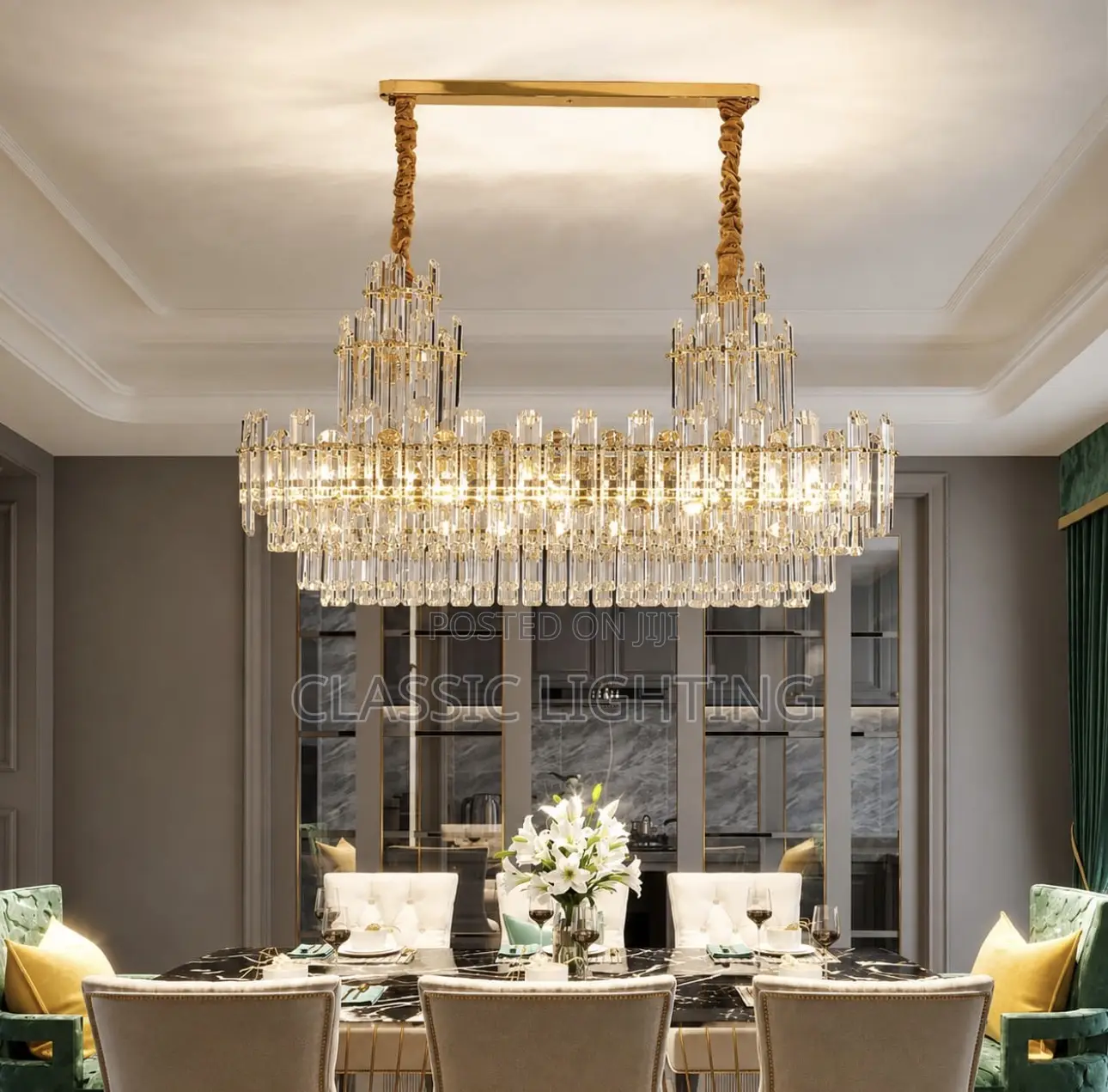 Crystal Ceiling Chandeliers Hanging Lamps LED Luxury Light Fixture
