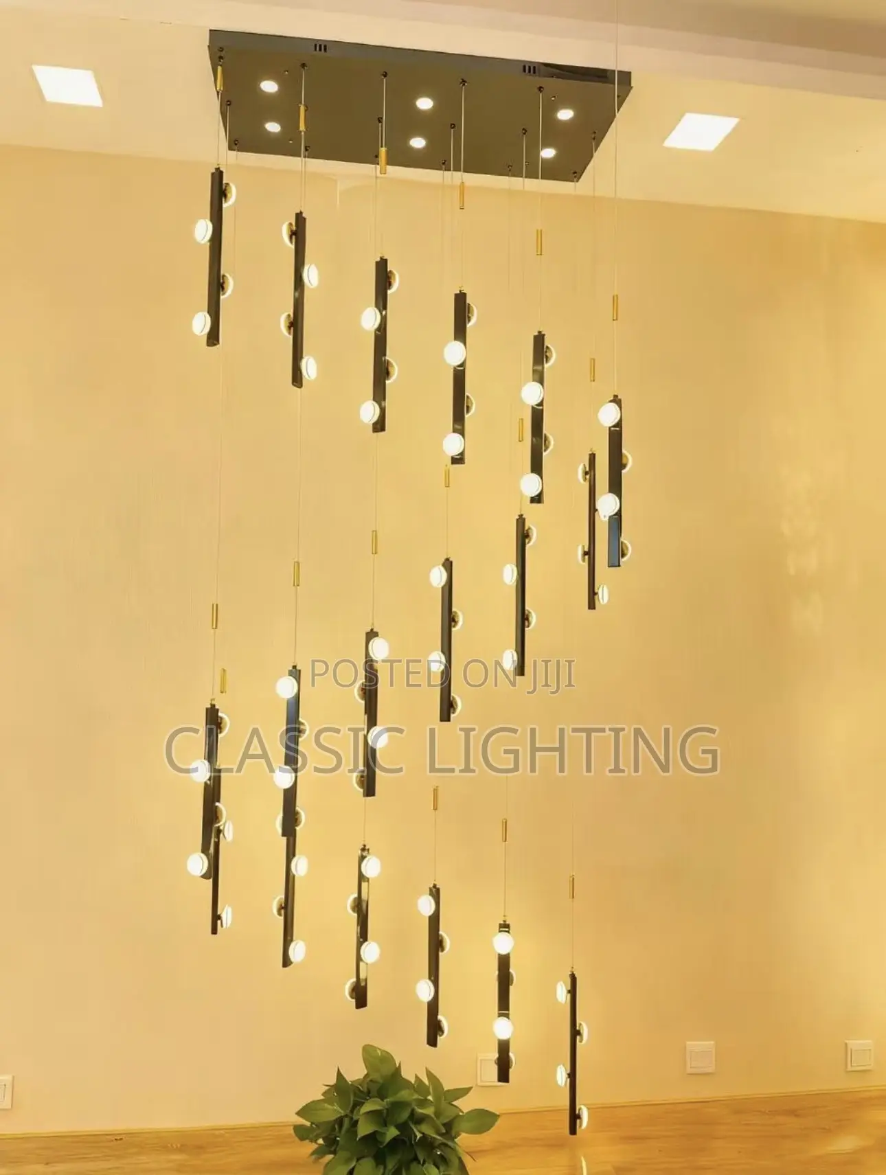 Staircase Chandelier Novelty LED Aluminium Long Strip Lamp for Hotel