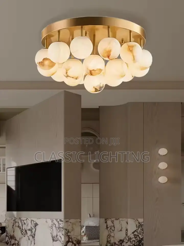 Alabaster Balls Ceiling Lights Living Room Luxury Modern Light