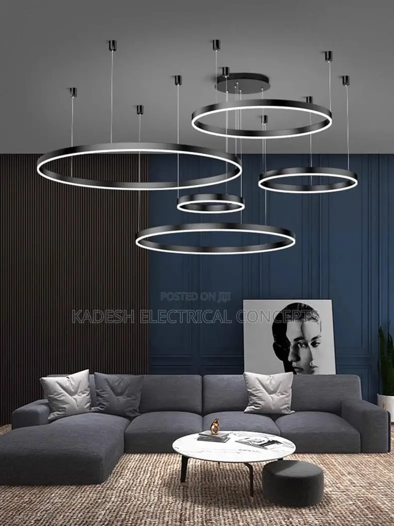 Nordic Ring Led Chandelier Lighting Circle for Bedroom Living Room