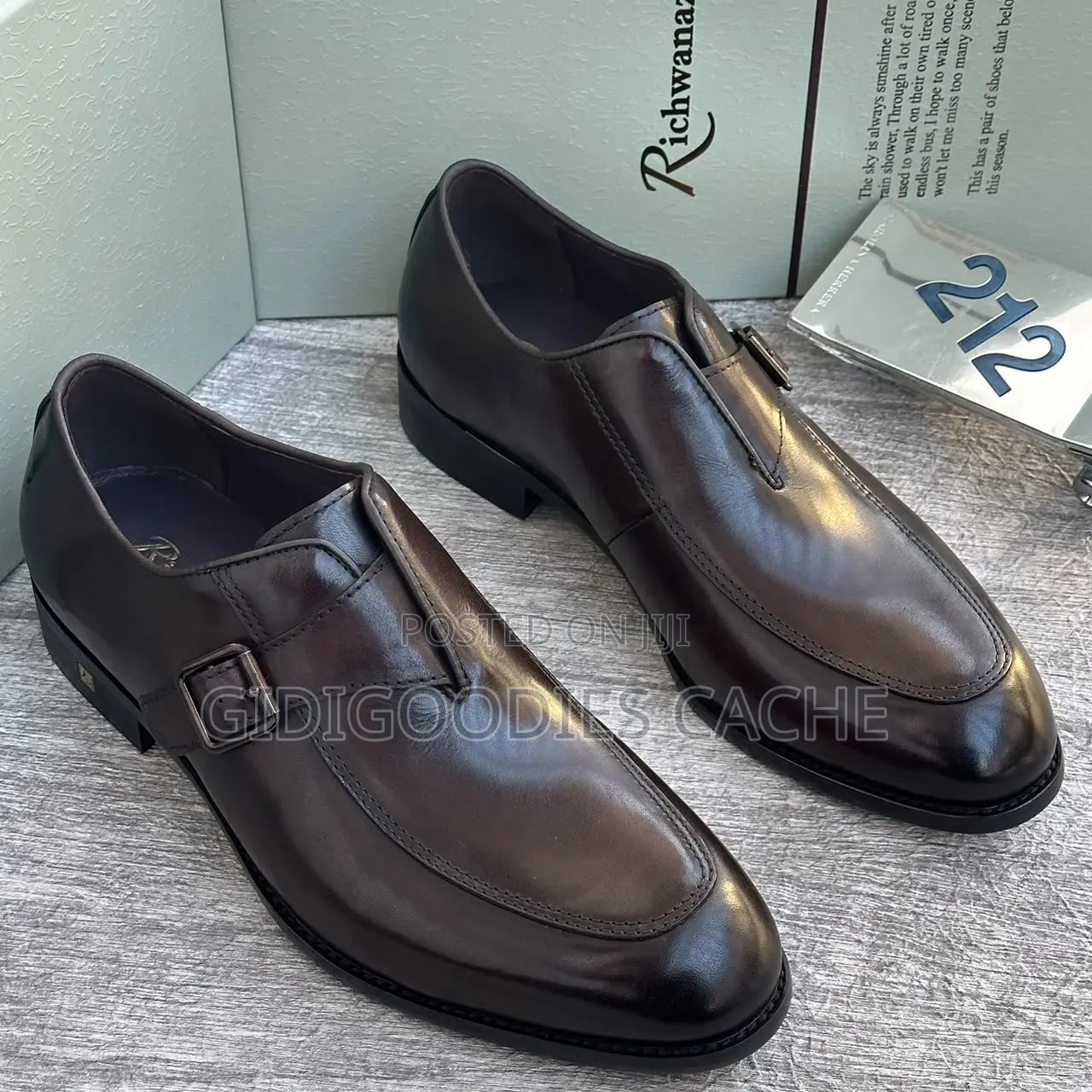 Richwanaz Men’s Executive Leather Monk Strap inbSize 40-46