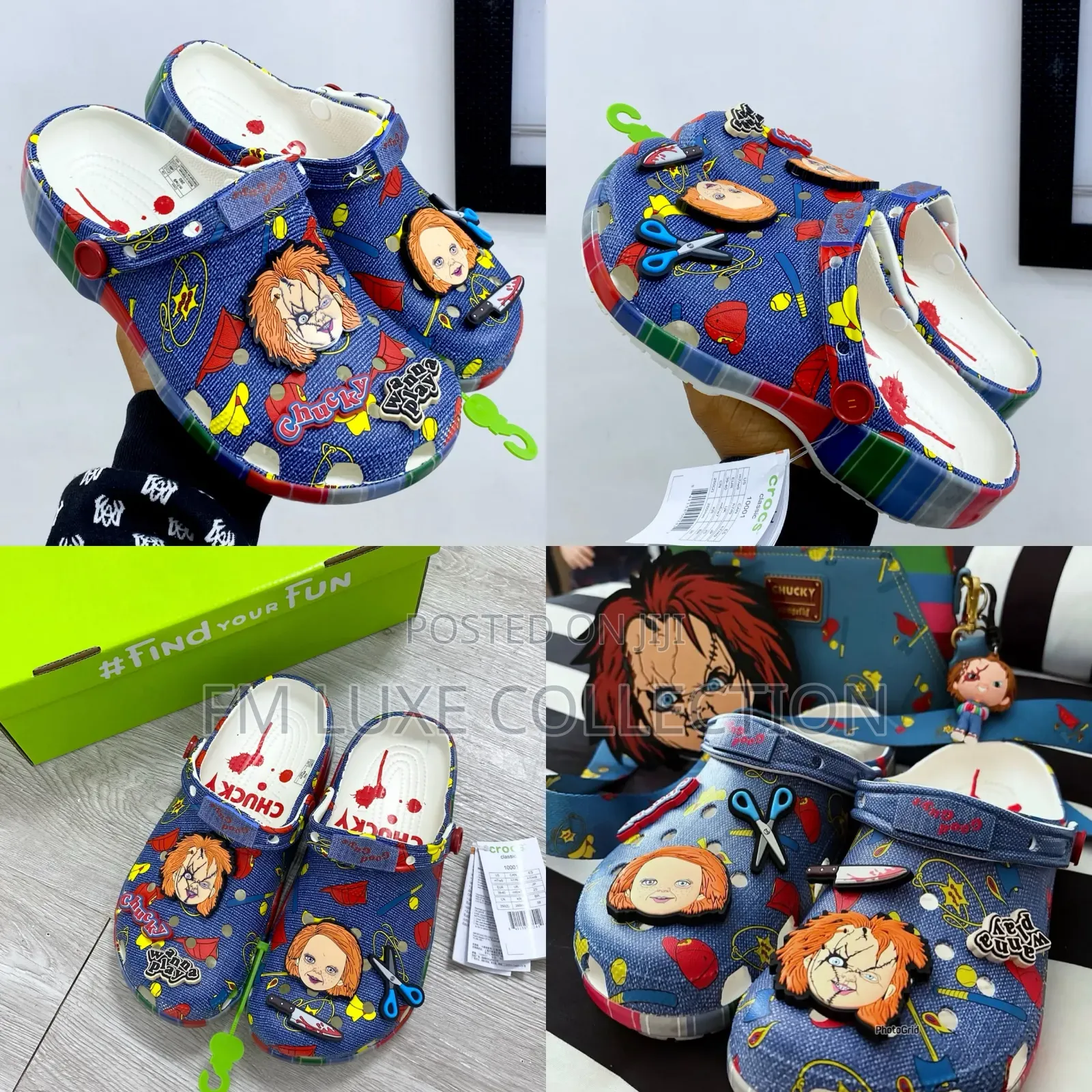 Chucky Themed Croc Style Clogs With Jibitz