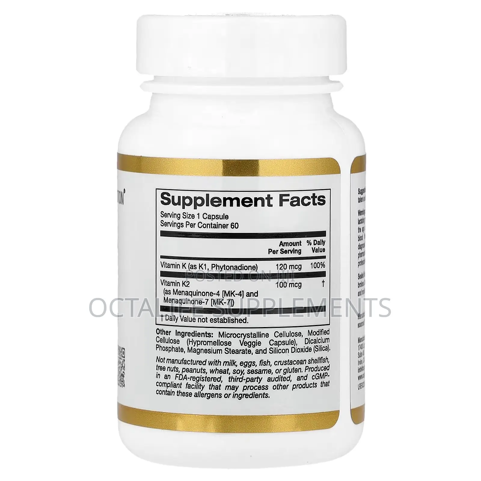 California Gold Nutrition, Vitamin K Complex, 60 Veggie Capsules