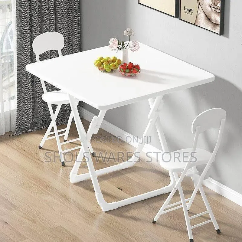Wooden Folding Dining Table + 2 Chairs Set | 2-Seater
