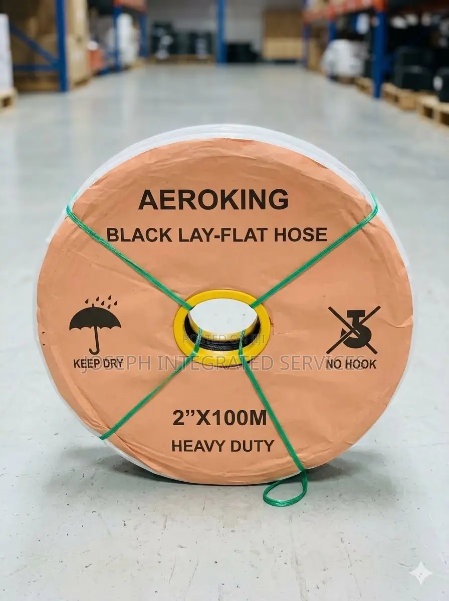 Aeroking 2" X 100m Heavy-Duty Black Lay-Flat Hose