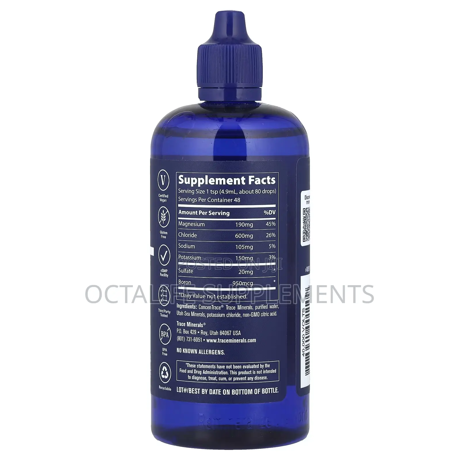Trace, 40,000 Volts, Electrolyte Concentrate, 8 Fl Oz (237 Ml)