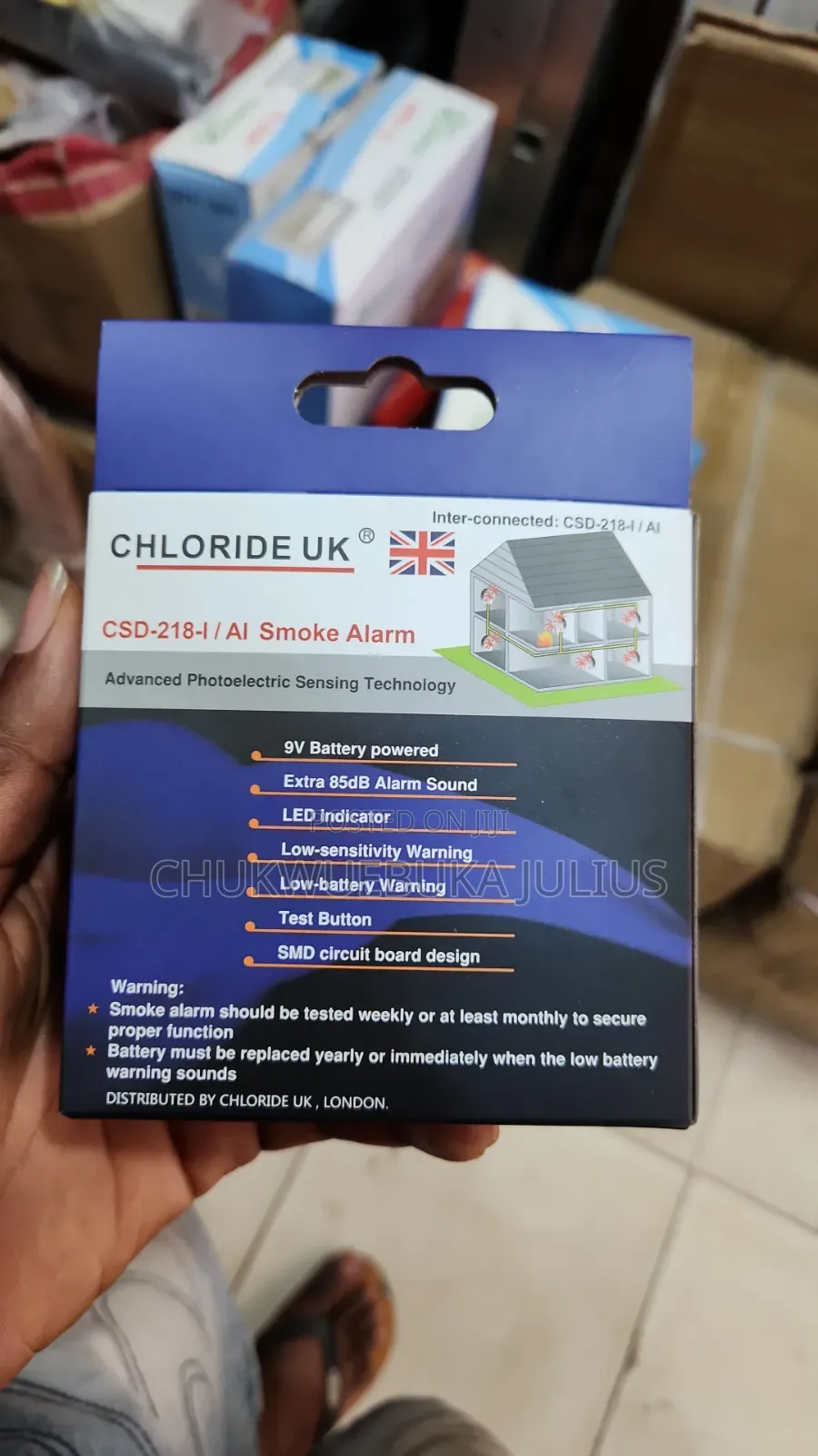 Chloride UK CSD-218-I/AI Interconnected Photoelectric Smoke Alarm