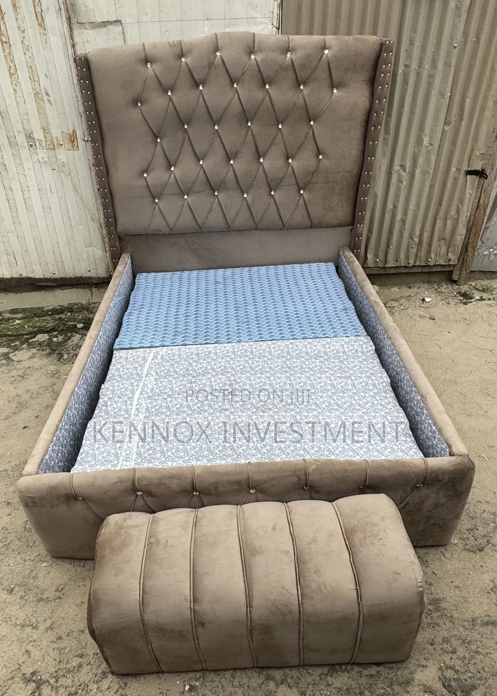 4 and Half by 6 Standard Bedframe With an Ottoman.
