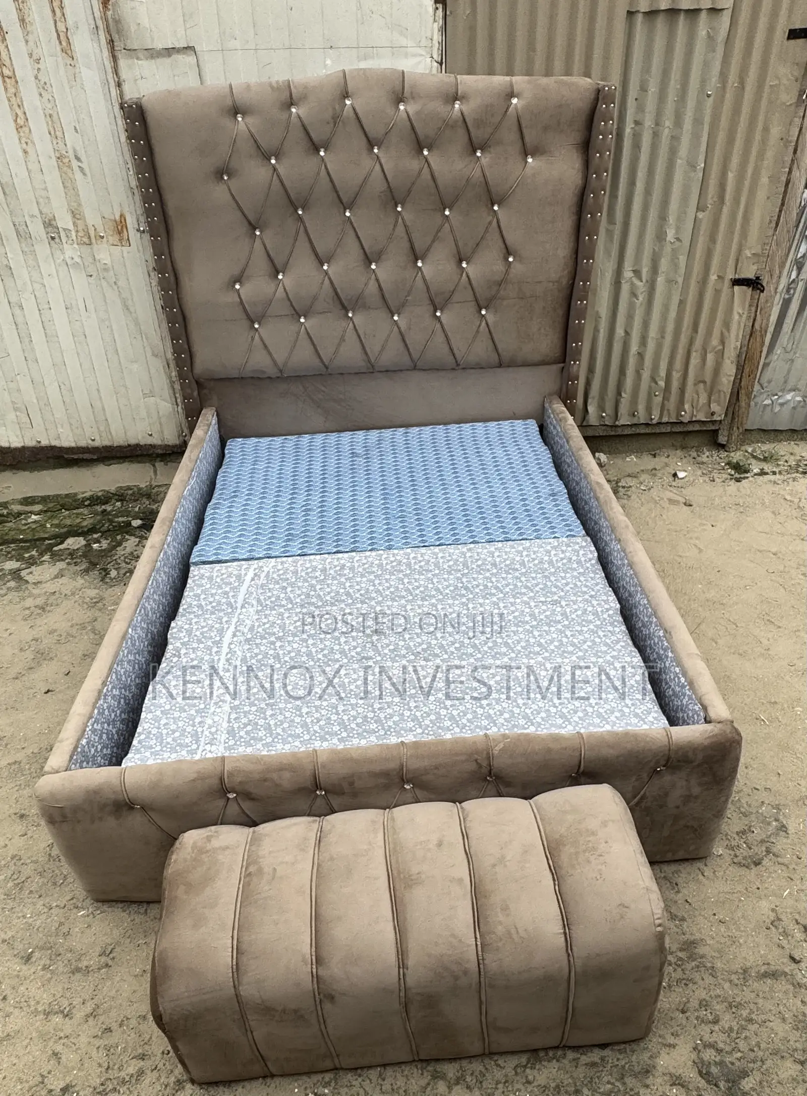 4 and Half by 6 Standard Bedframe With an Ottoman.