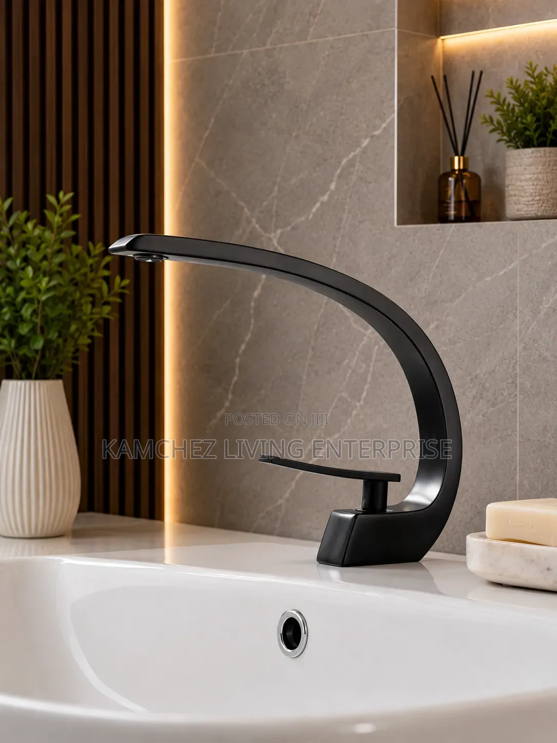Luxury Matte Black Basin Mixer Faucet