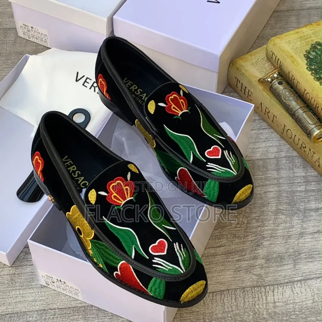 Original Versace Baroque Floral Loafers Shoes