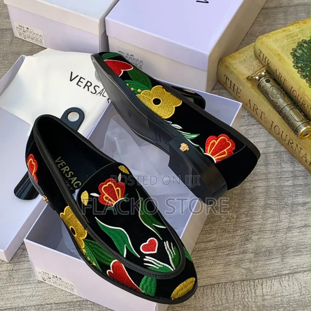 Original Versace Baroque Floral Loafers Shoes