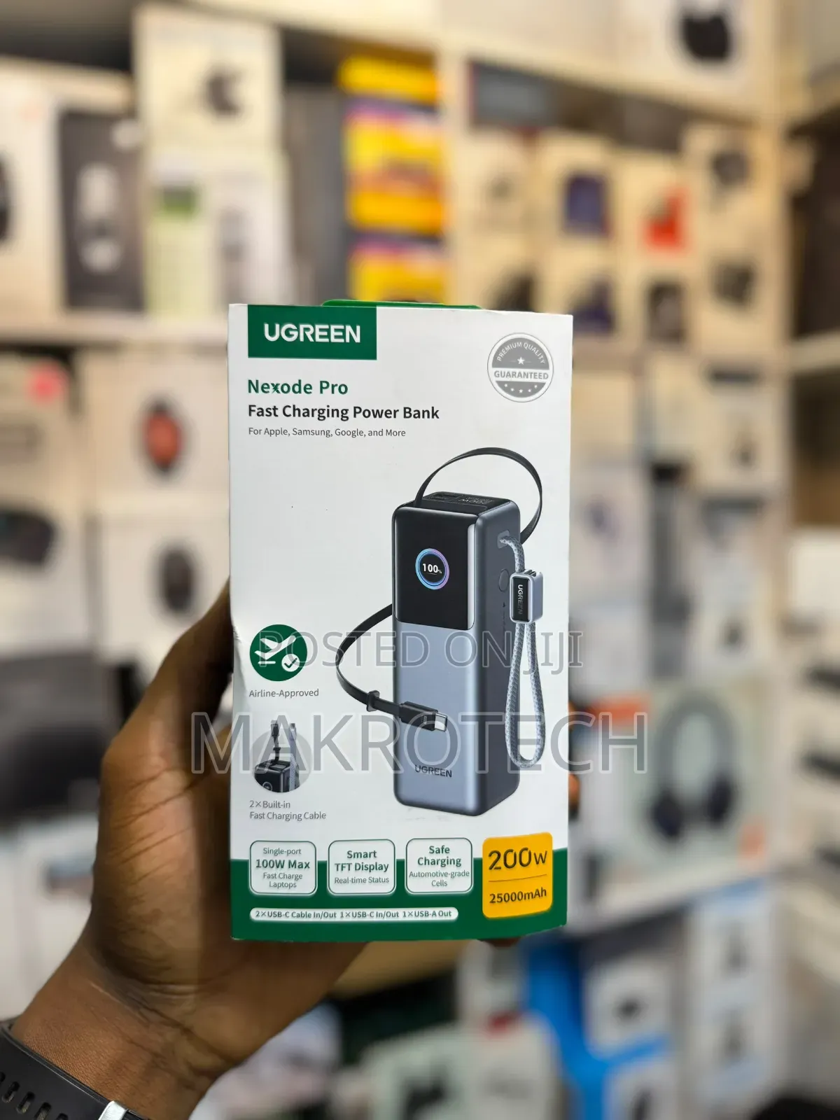 UGREEN 25000mAh – 200W Nexode Pro Power Bank With 35cm Braided Cable