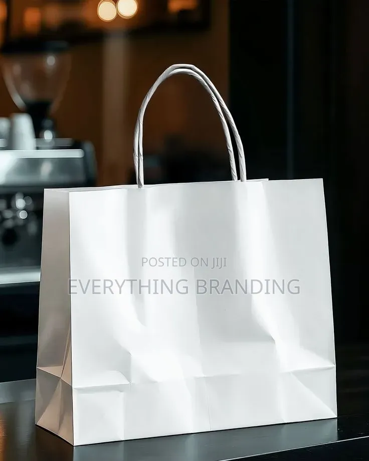 100pcs White A4 Kraft Paper Bag 11.5×5×8in for Shopping