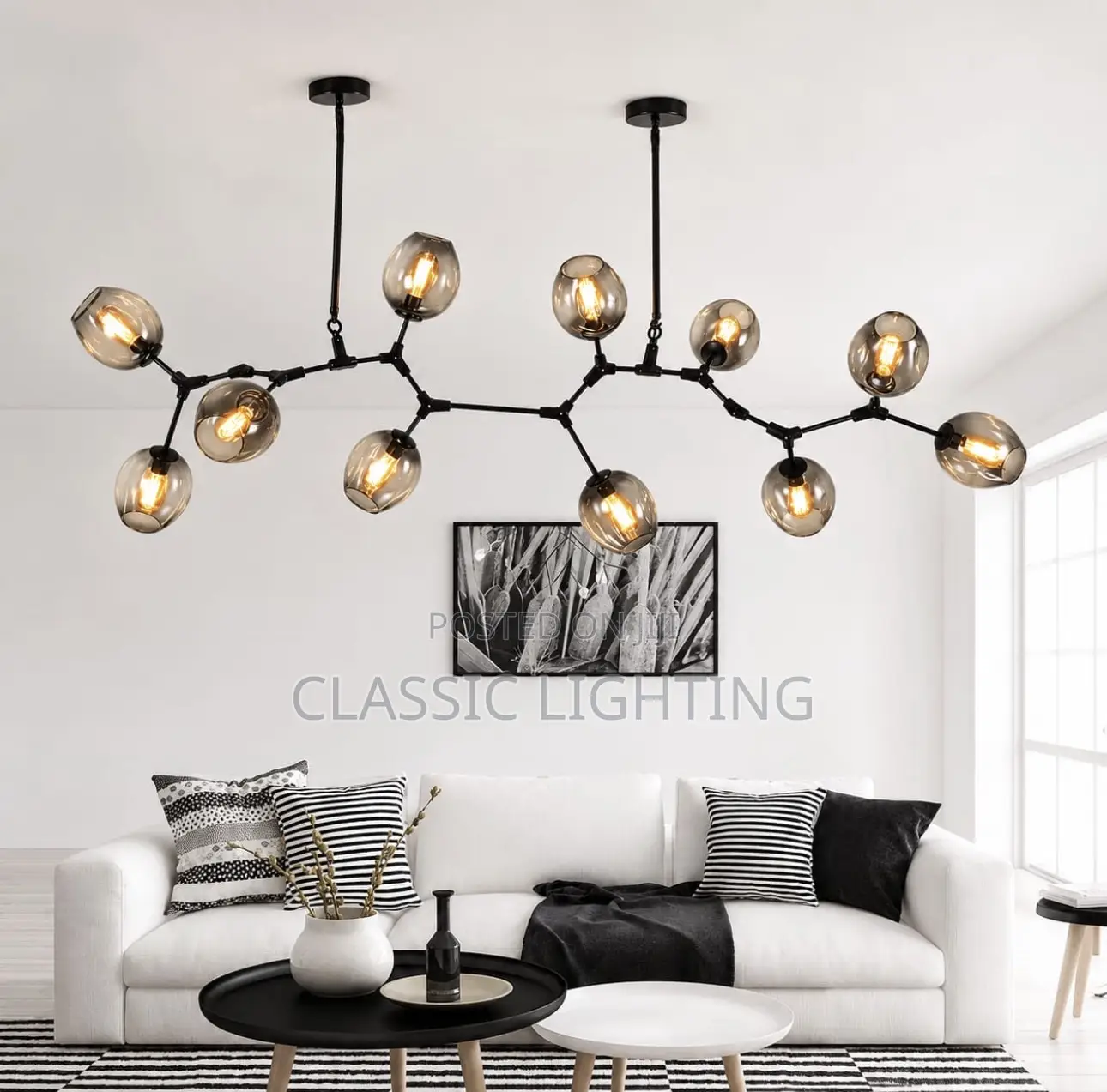 Nordic Branch LED Pendant Light Glass Lustre Modern Chandelier