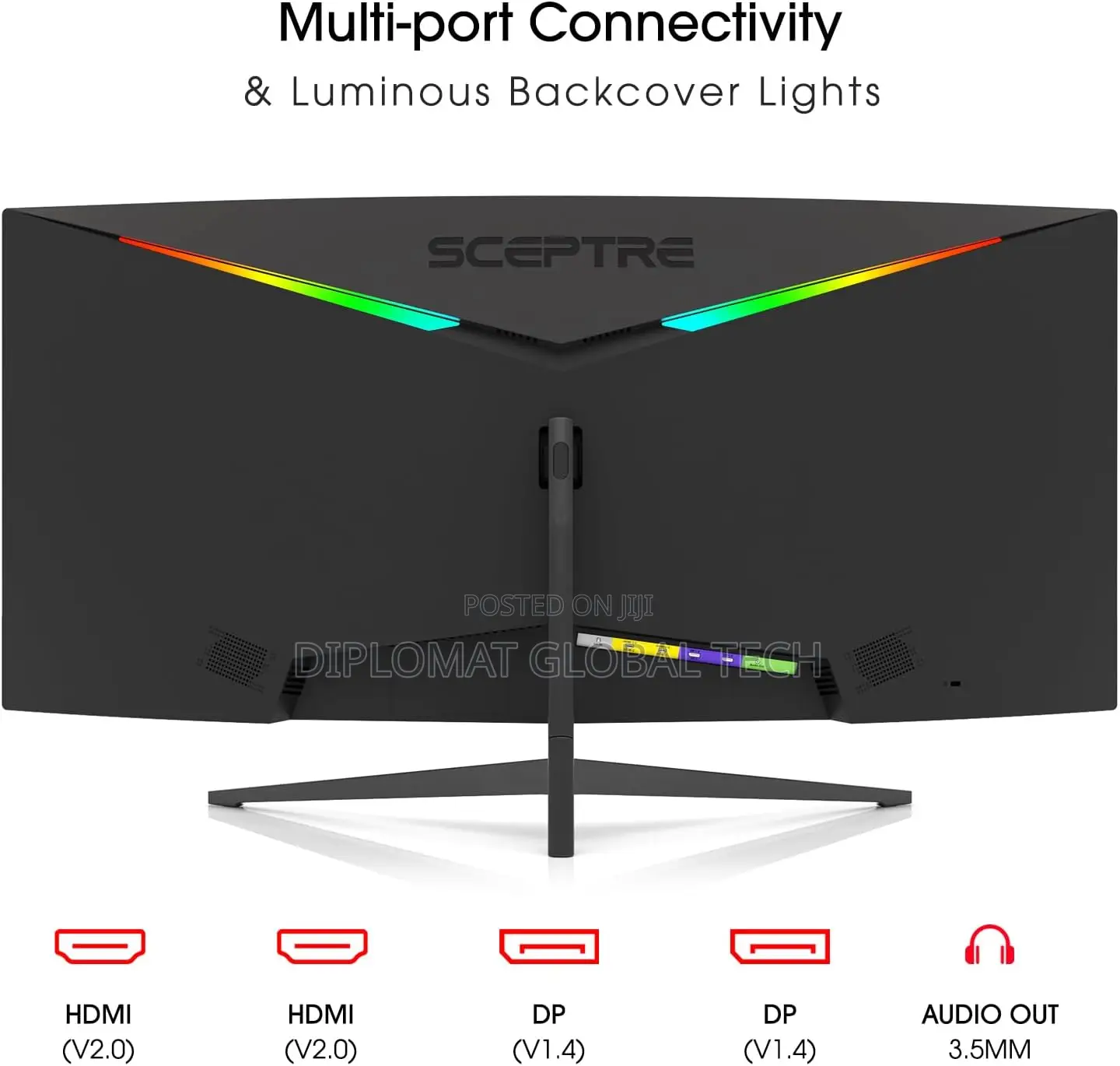 Sceptre 34-Inch Curved Ultrawide WQHD Monitor Built-in Speakers