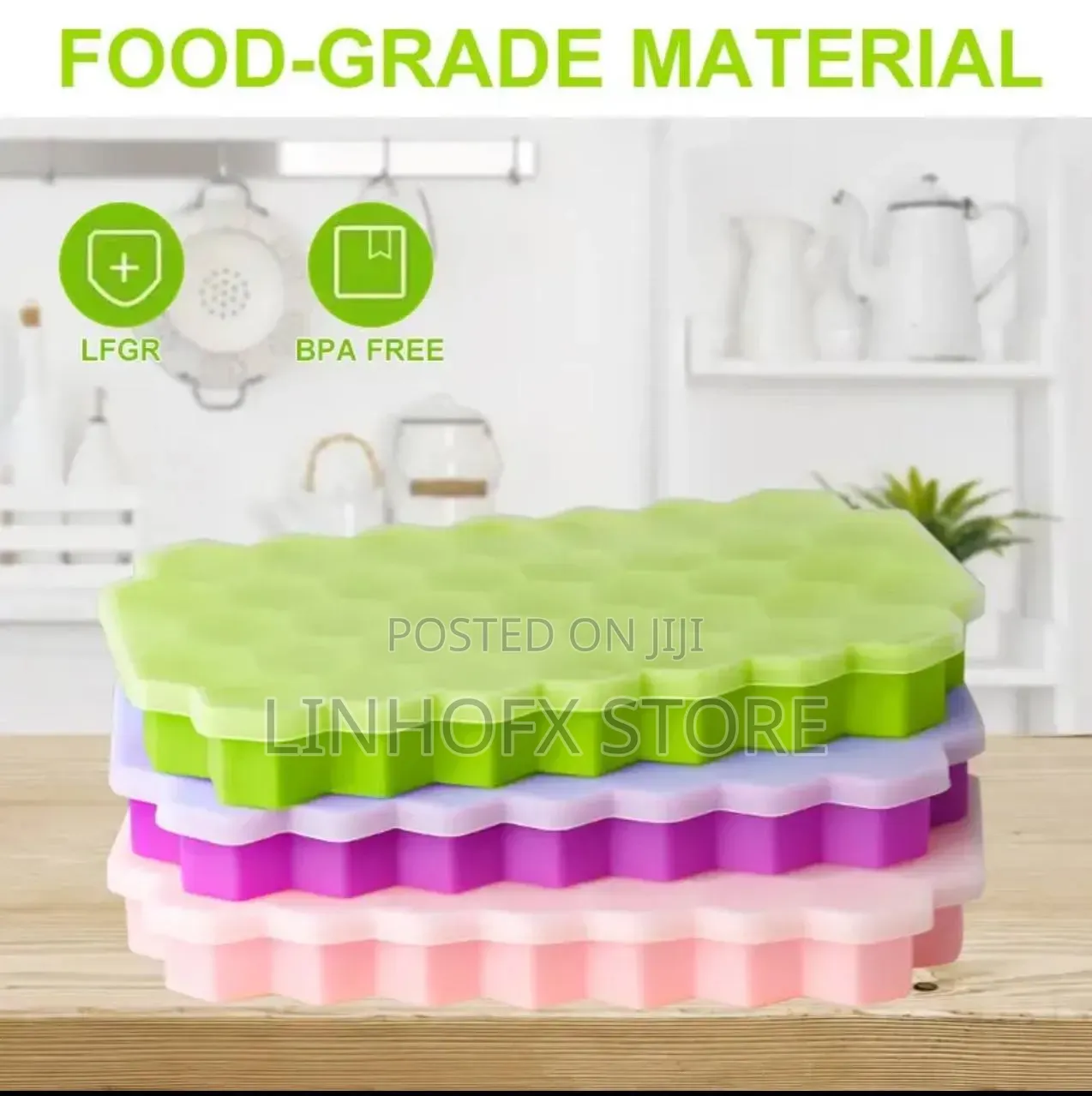 37 Cavity Honeycomb Ice Cube Trays Mold Reusable Silicone Ice Cube