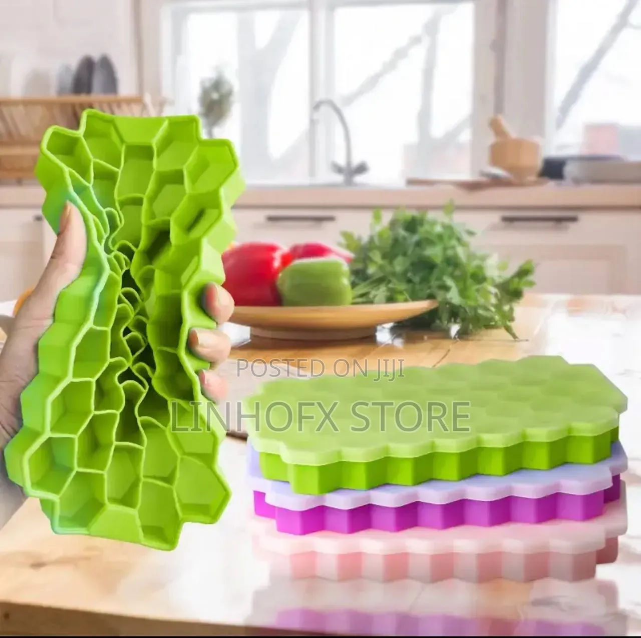 37 Cavity Honeycomb Ice Cube Trays Mold Reusable Silicone Ice Cube