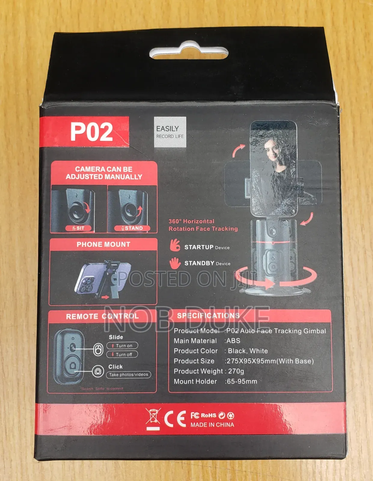P02 Auto Face Tracking Gimbal Tripod 360° Rotation