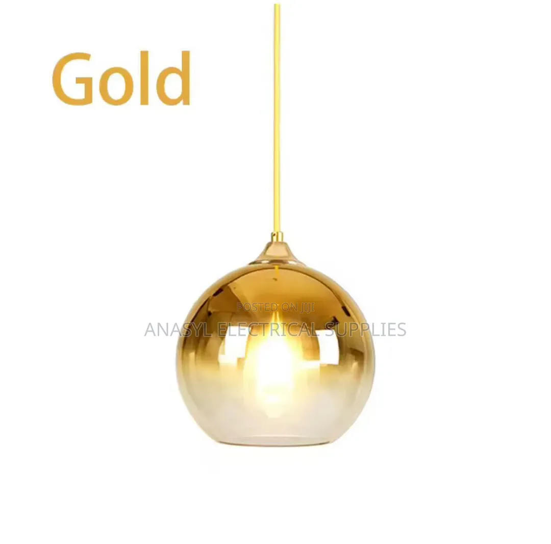 Modern Gold Ombre Glass Globe Pendant Light