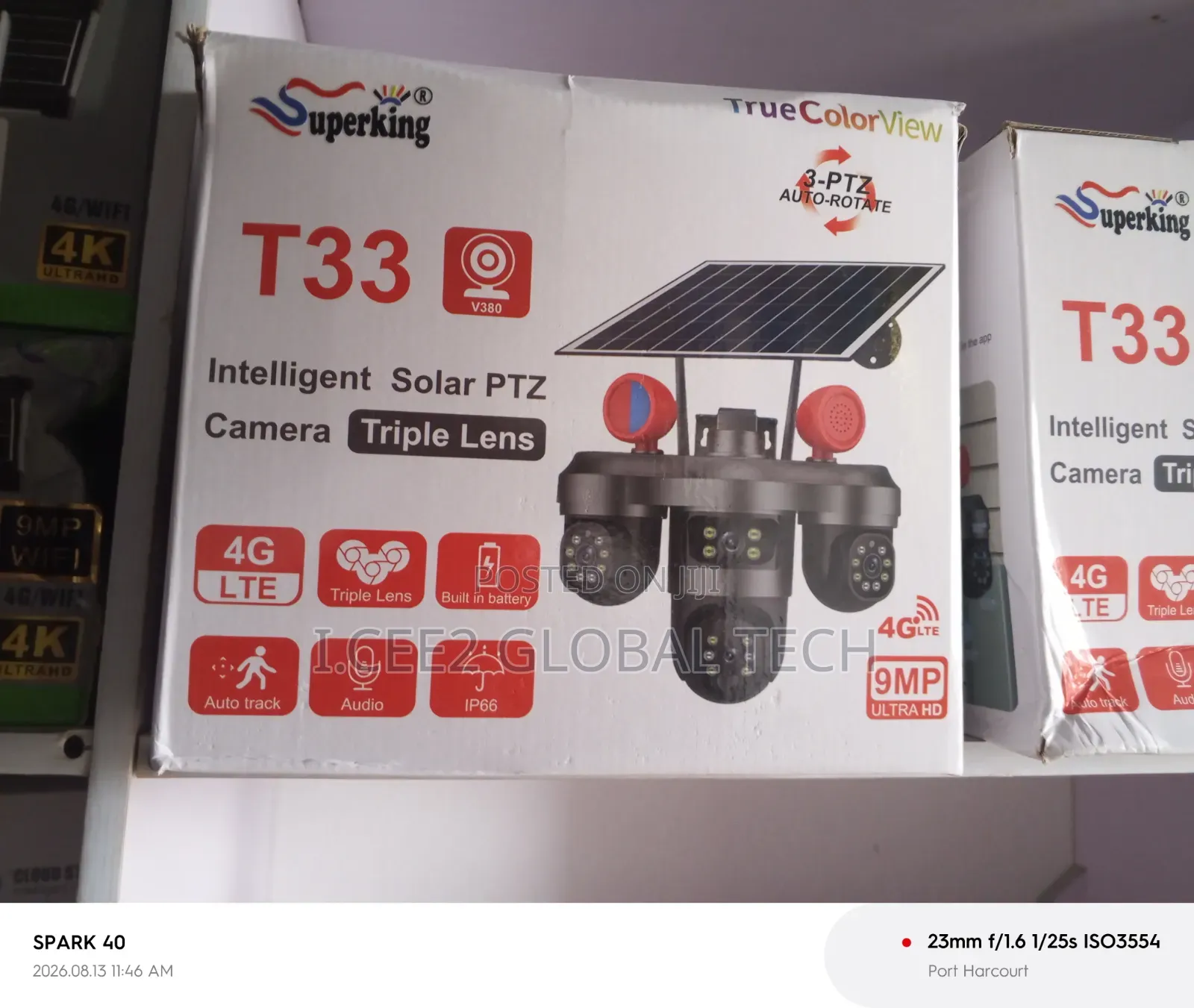 T33 V380 Triple Lens Solar Camera