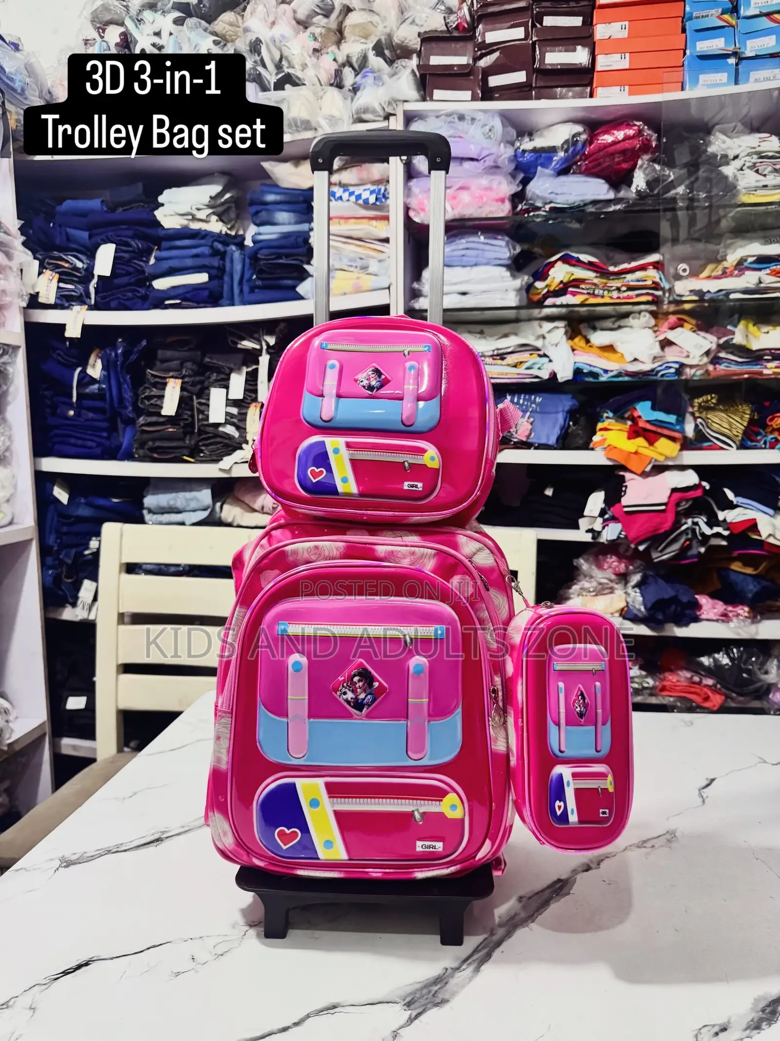 3-in-1 Trolley School Bag Set