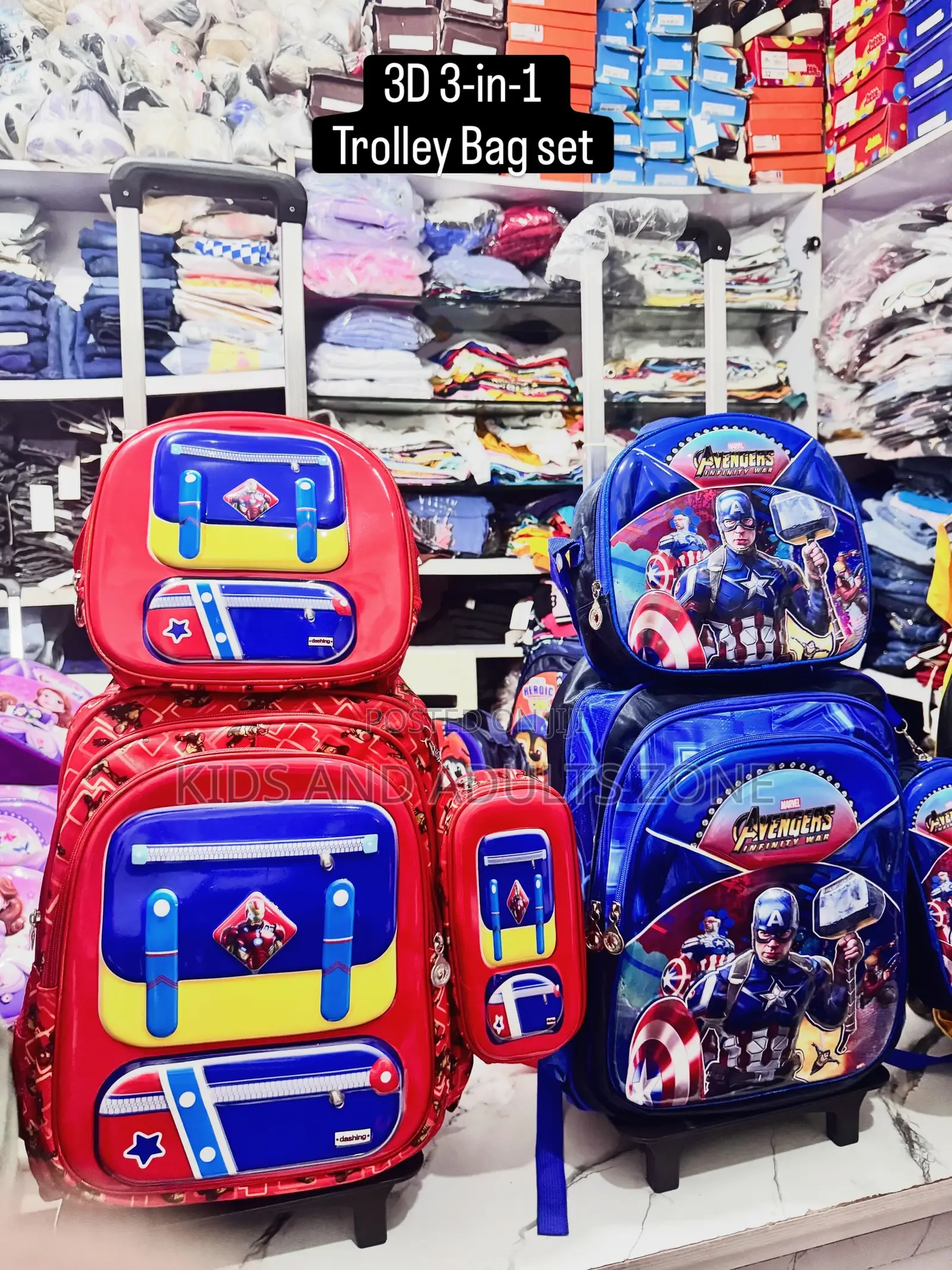 3-in-1 Trolley School Bag Set