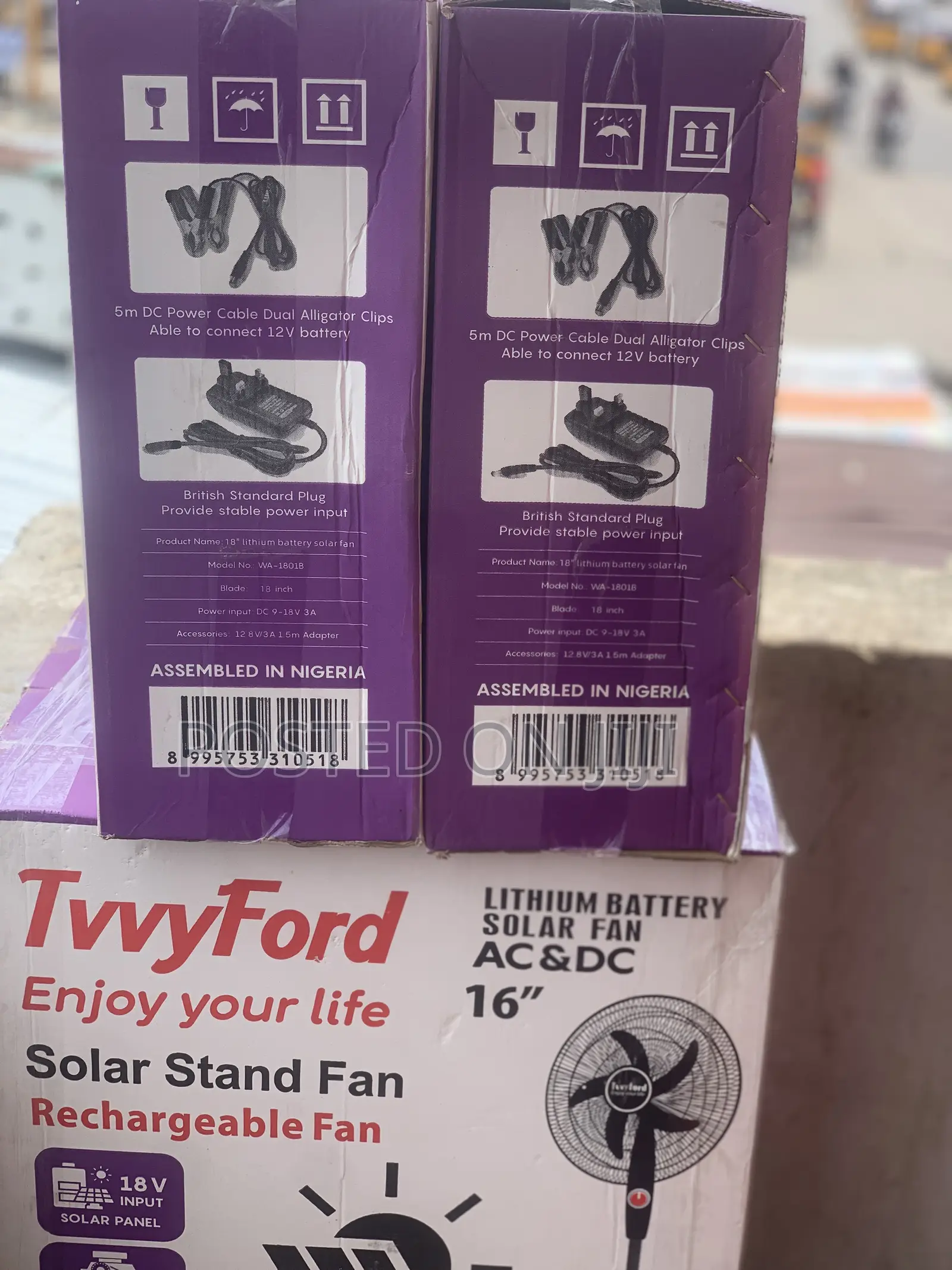16” Rechargeable Standing Fan