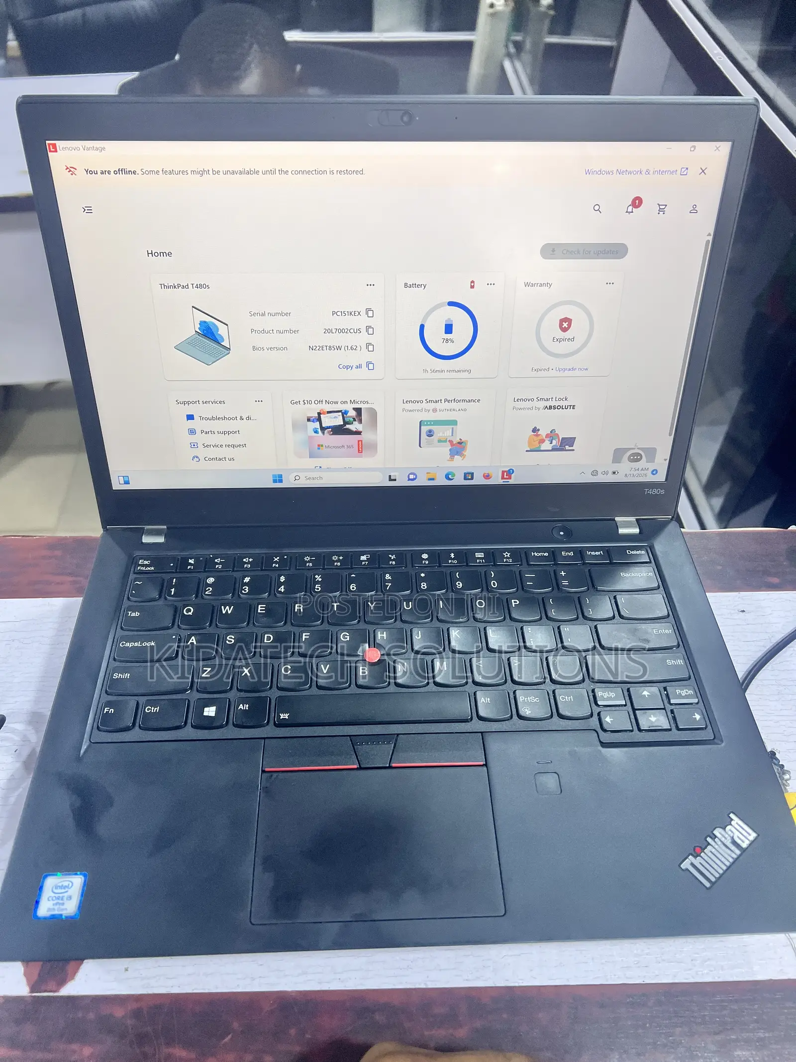 Laptop Lenovo ThinkPad T480s 8GB Intel Core i5 SSD 256GB