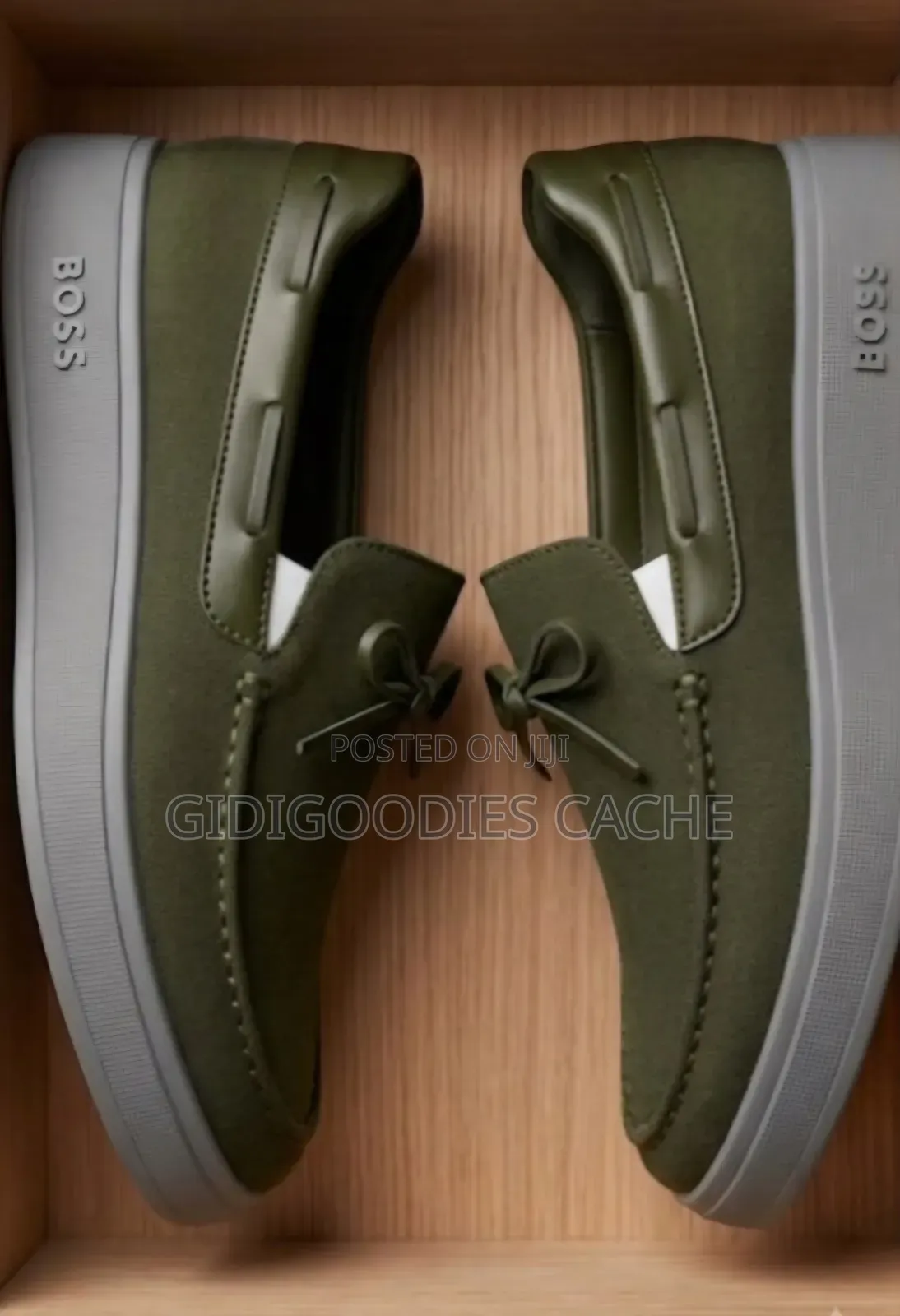 Men’s Boss Gray Sole Loafers in Blue/Black/Green