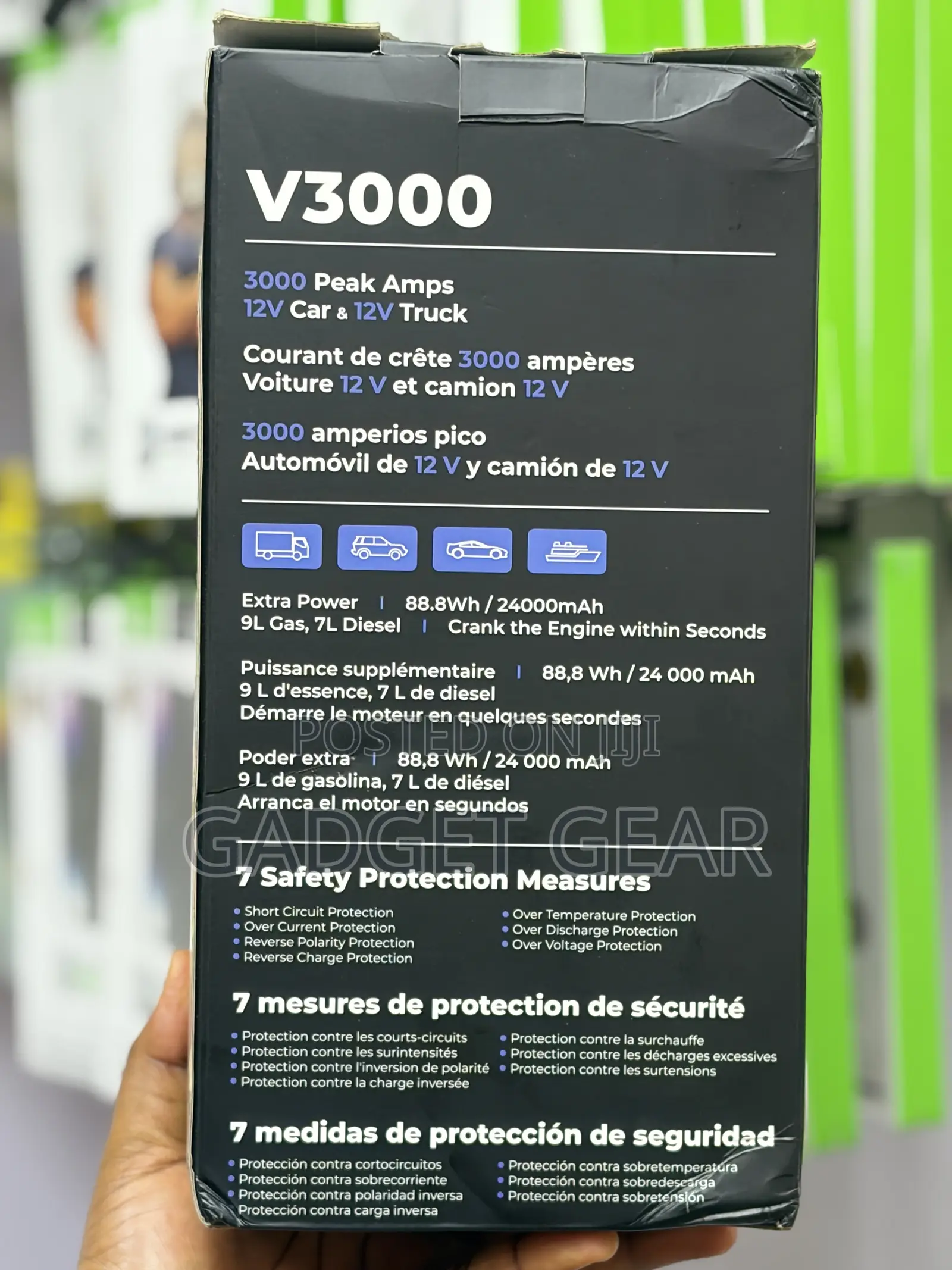 TOPDON V3000 3000A Heavy-Duty Car Jump Starter