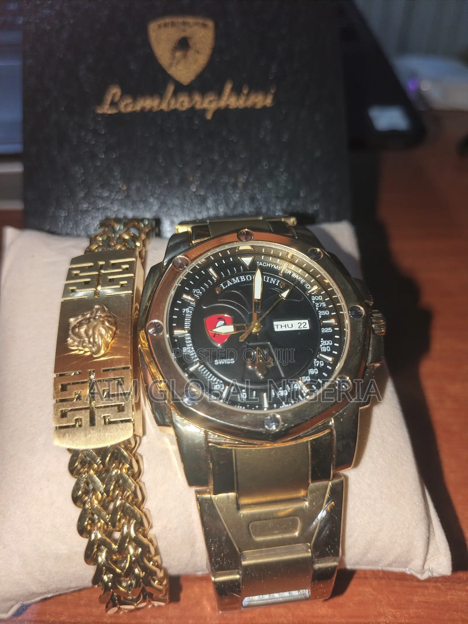 Lamborghini Gold Chain Watch