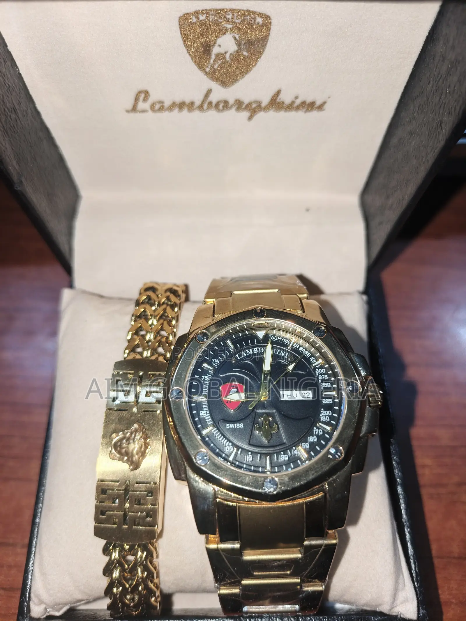 Lamborghini Gold Chain Watch