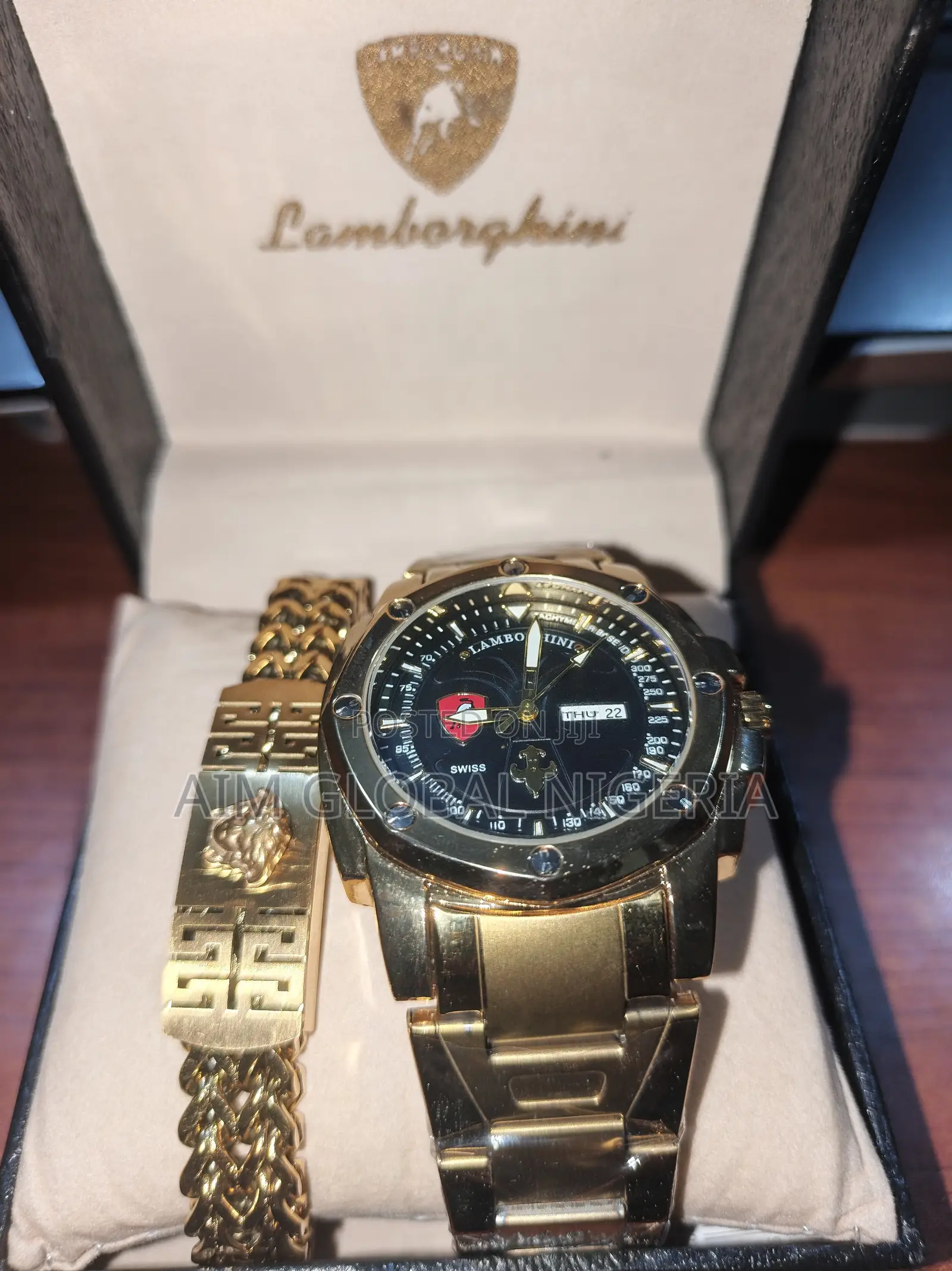 Lamborghini Gold Chain Watch