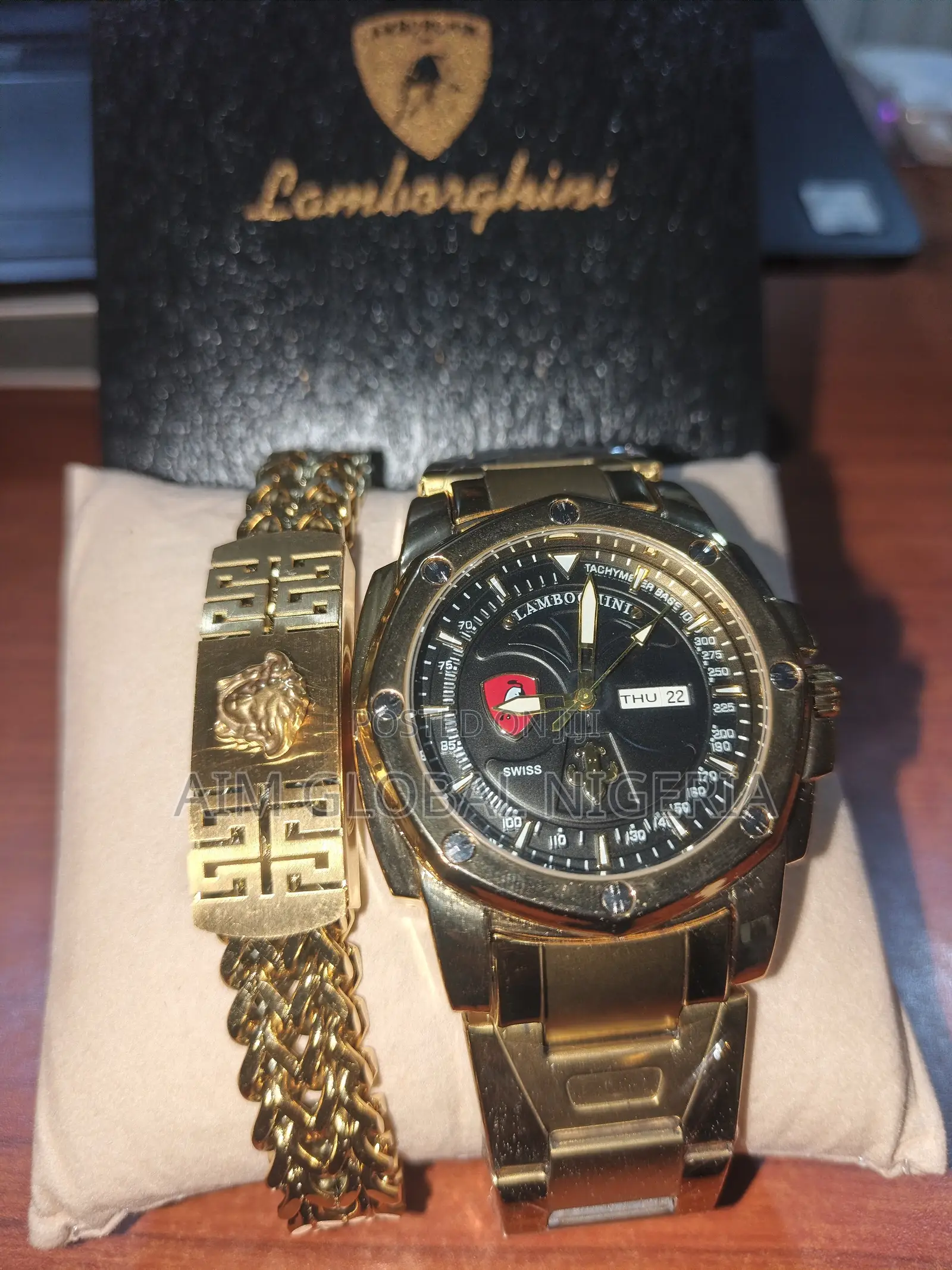 Lamborghini Gold Chain Watch