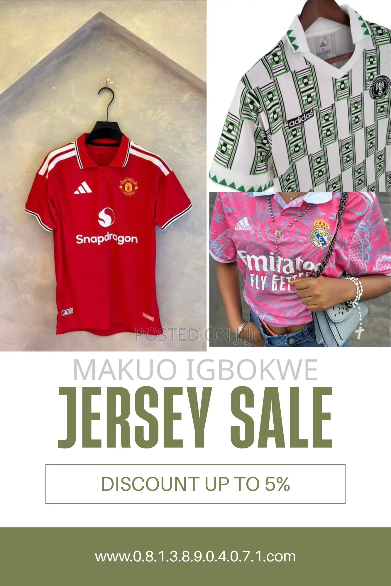 Manchester United, Arsenal, Barcelona and EPL Jerseys