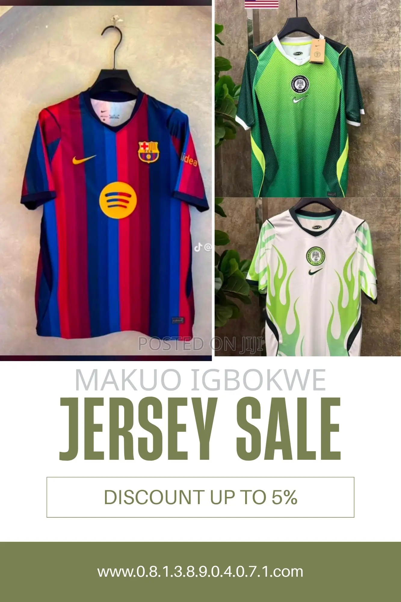 Manchester United, Arsenal, Barcelona and EPL Jerseys
