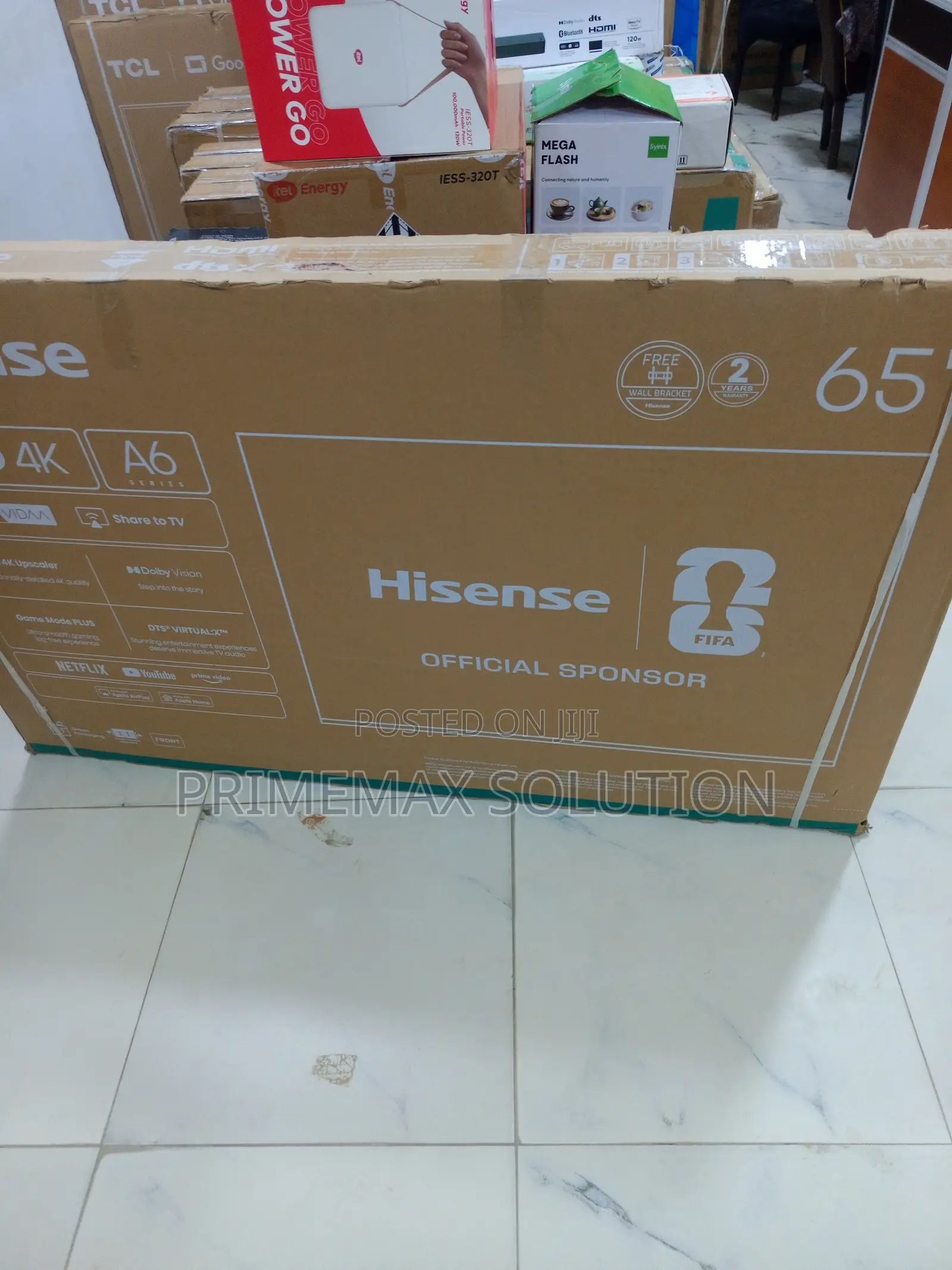 Hisense 65 Inch UHD Smart TV 65A6Q – WiFi Bluetooth Built-In