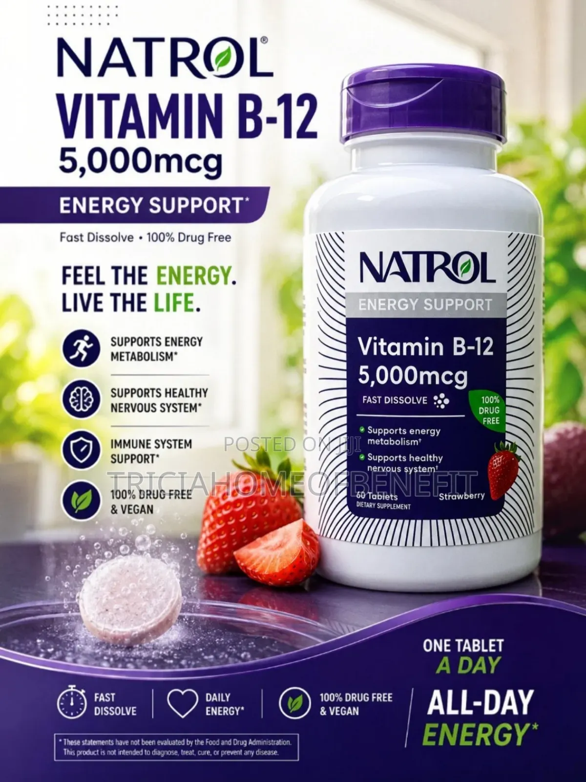 Natrol Vitamin B-12 5,000 MCG