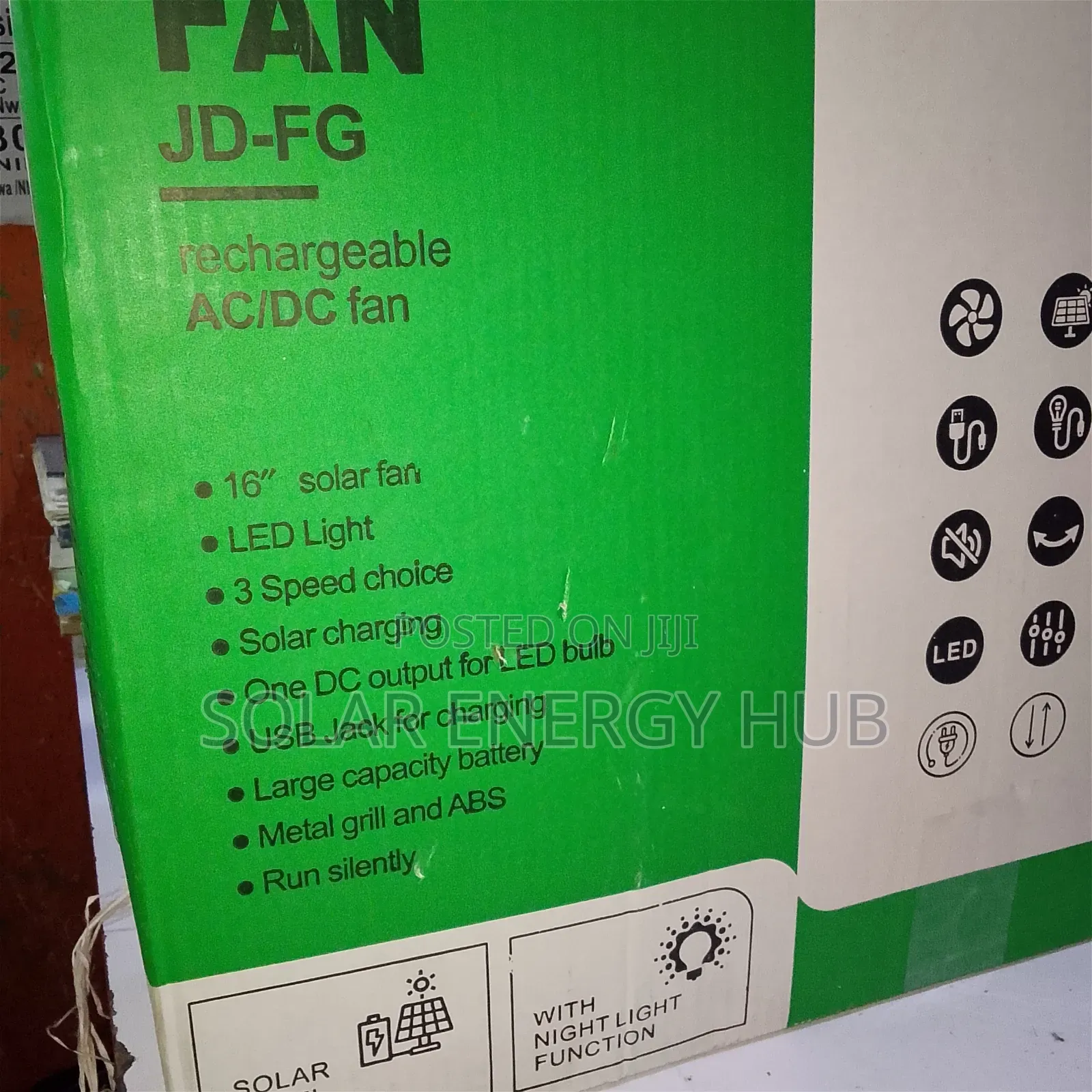 16inch Jindian Rechargeable Solar Fan