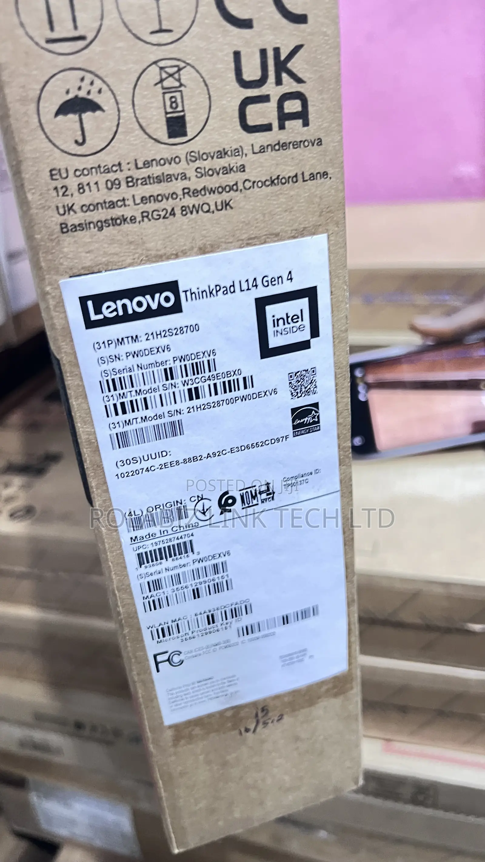 New Laptop Lenovo ThinkPad L14 16GB Intel SSD 512GB