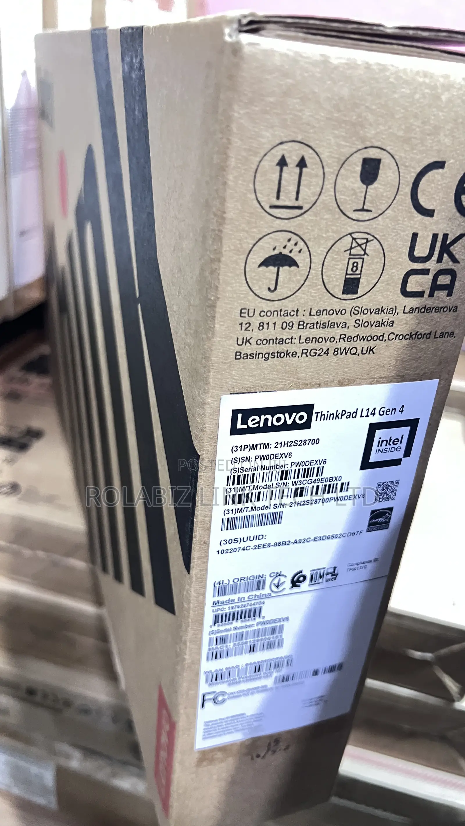 New Laptop Lenovo ThinkPad L14 16GB Intel SSD 512GB