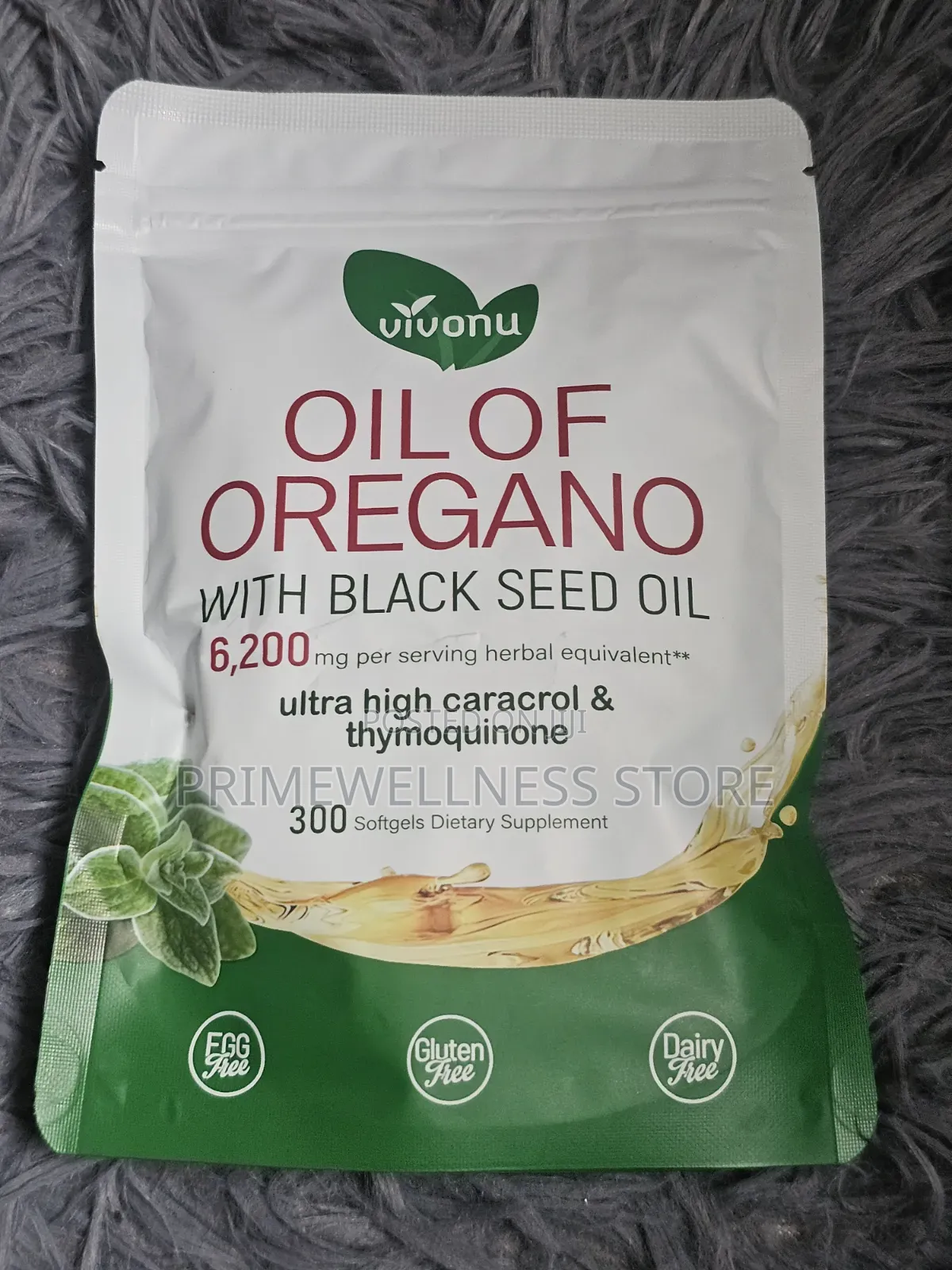 Oregano Oil With Black Seed Oil, 6,200mg, 300Soft Gel
