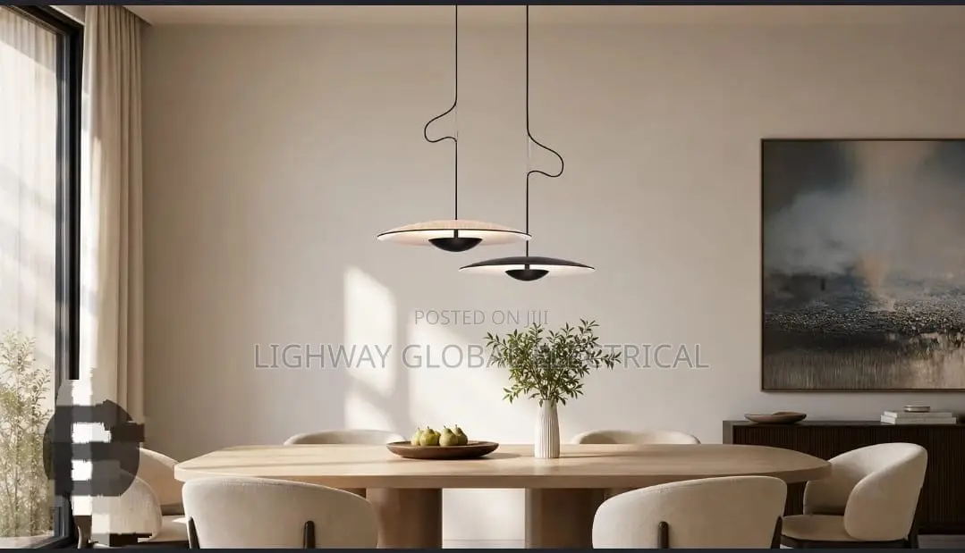 Wood Grain Nordic Black Pendant Light