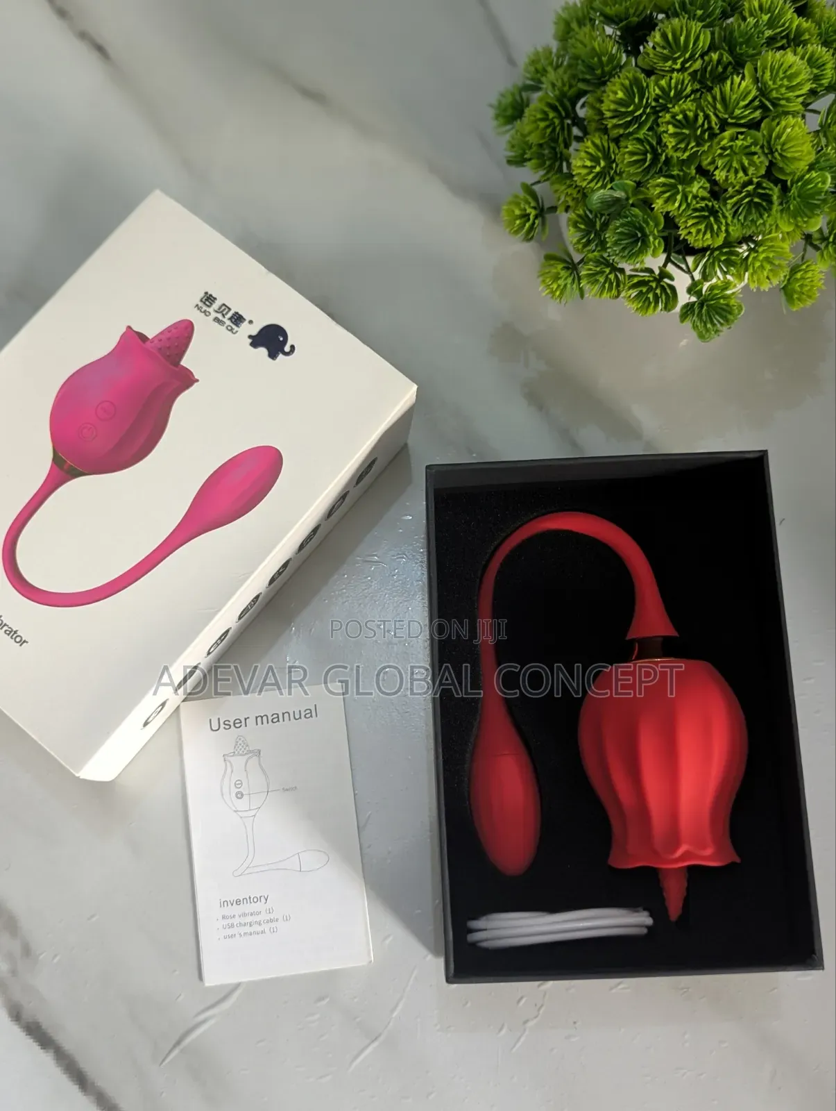 New 2in1 Rose Licking Vibrator + Egg Shaker Vibrator Sex Toy for Women