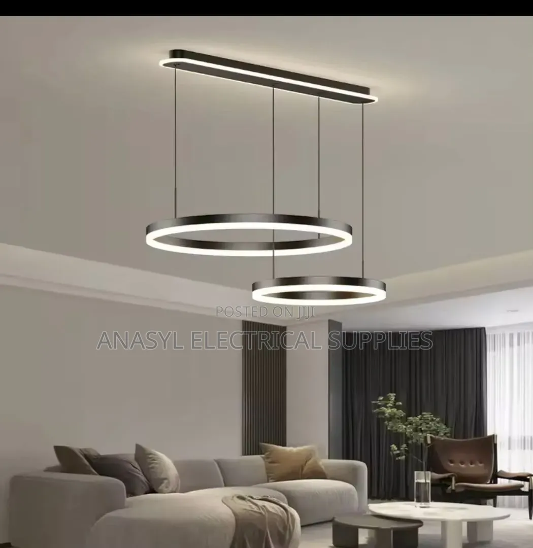 Modern Minimalist LED Dimmable Chandelier Circular Rings Pendant Lamp