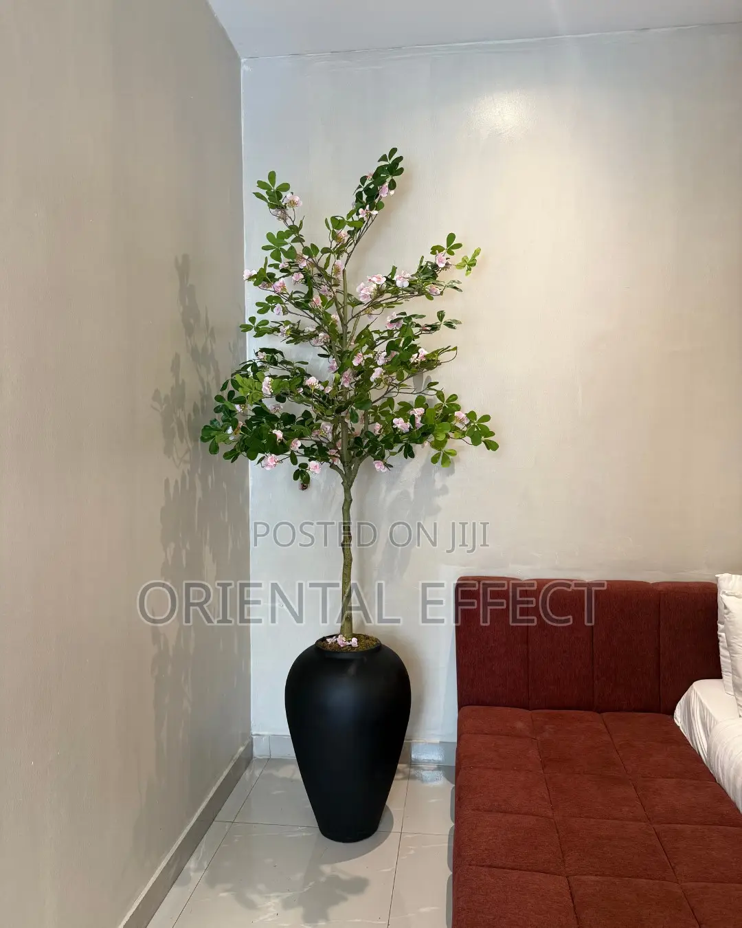 Matte Black Small Odel Pot | Pink Exotica | Artificial Trees Nigeria