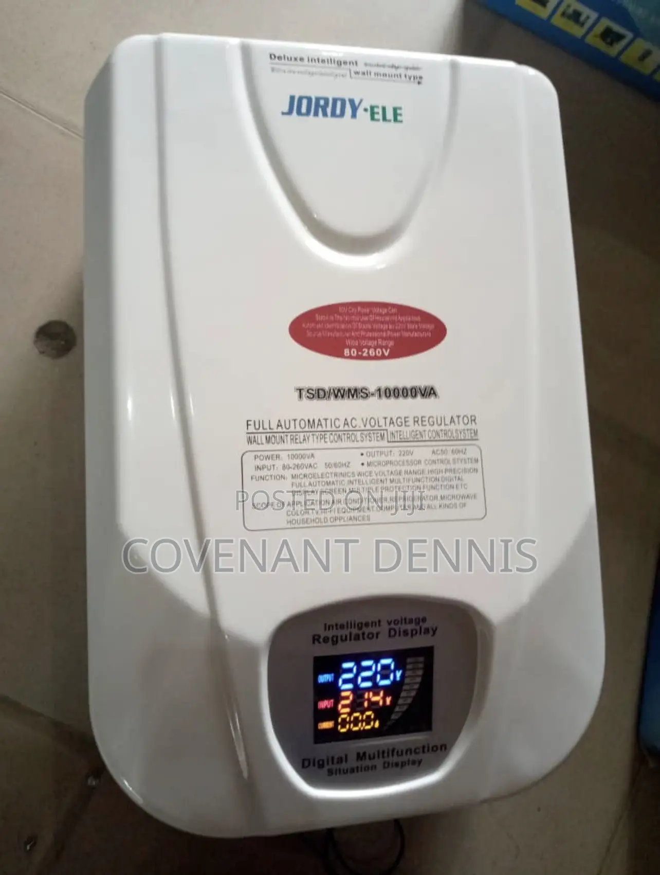Jordy Ele 10kva Automatic Voltage Regulator (80-260v)